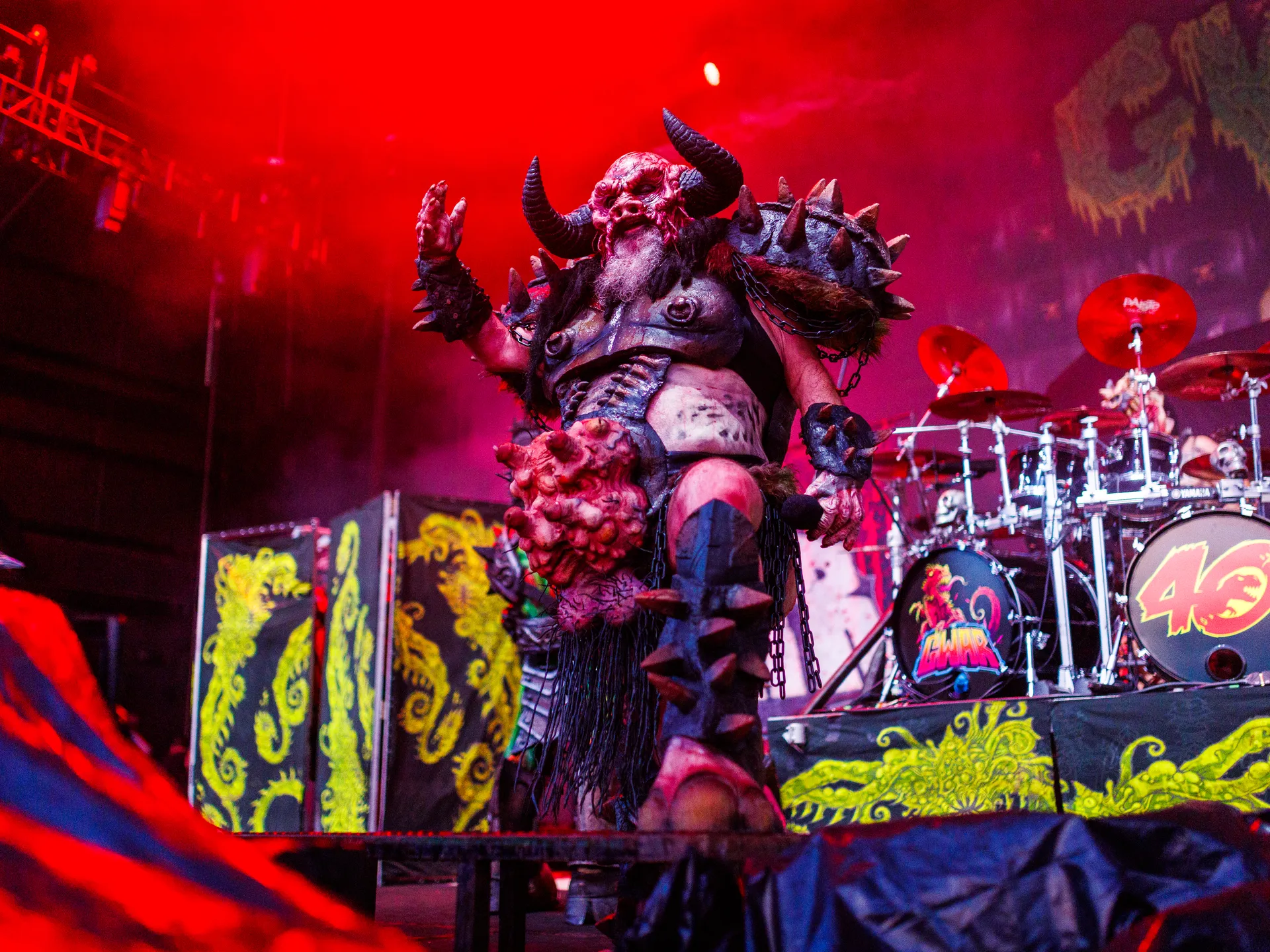 Joy and happiness radiate when GWAR and Lamb of God return to Richmond 39 Blöthar the Berserker, lead vocalist in GWAR, performs at Allianz Amphitheater before headliner Lamb of God took the stage at Allianz Amphitheater.