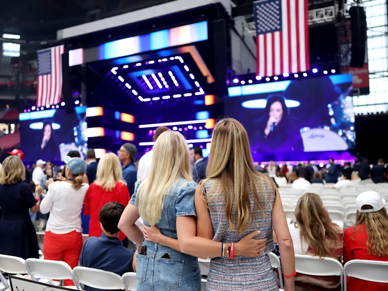 Attendees filed into their seats early Sunday for the memorial.
