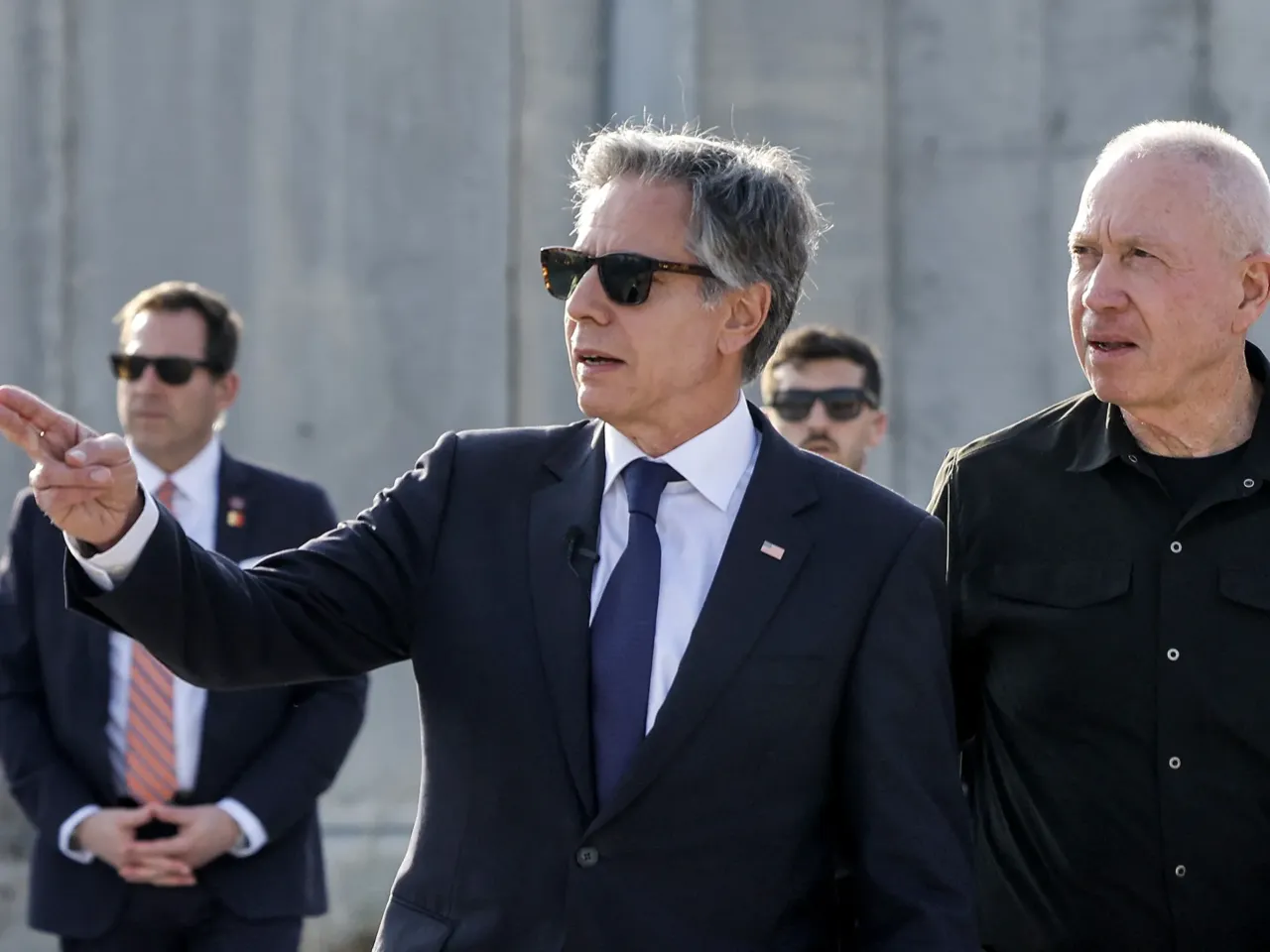 A question of intent: Is what's happening in Gaza genocide? 1 Antony Blinken, then the U.S. secretary of state, gestures as he walks with Yoav Gallant, then the Israeli defense minister, at the Kerem Shalom border crossing with the Gaza Strip in southern Israel on May 1, 2024.