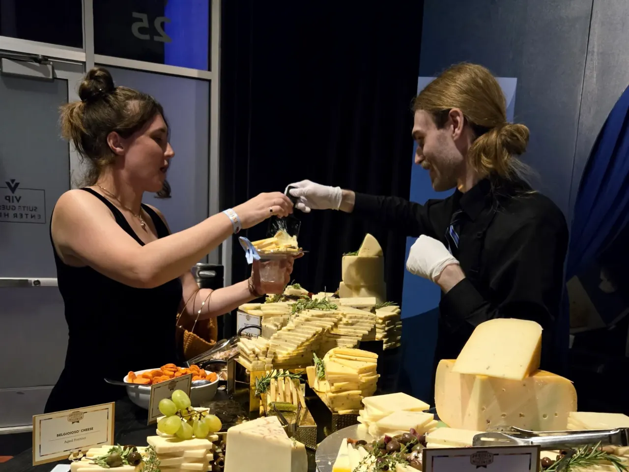 How to do a Wisconsin cheese festival right 3 Just about every type of cheese — cheddar, colby, blue cheese and more — is on display and ready for cheeselovers to snack on and pair with drinks at the Wisconsin Cheese Ball.