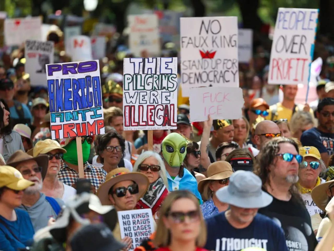 Crowds gather at the Capitol in Austin, TX.