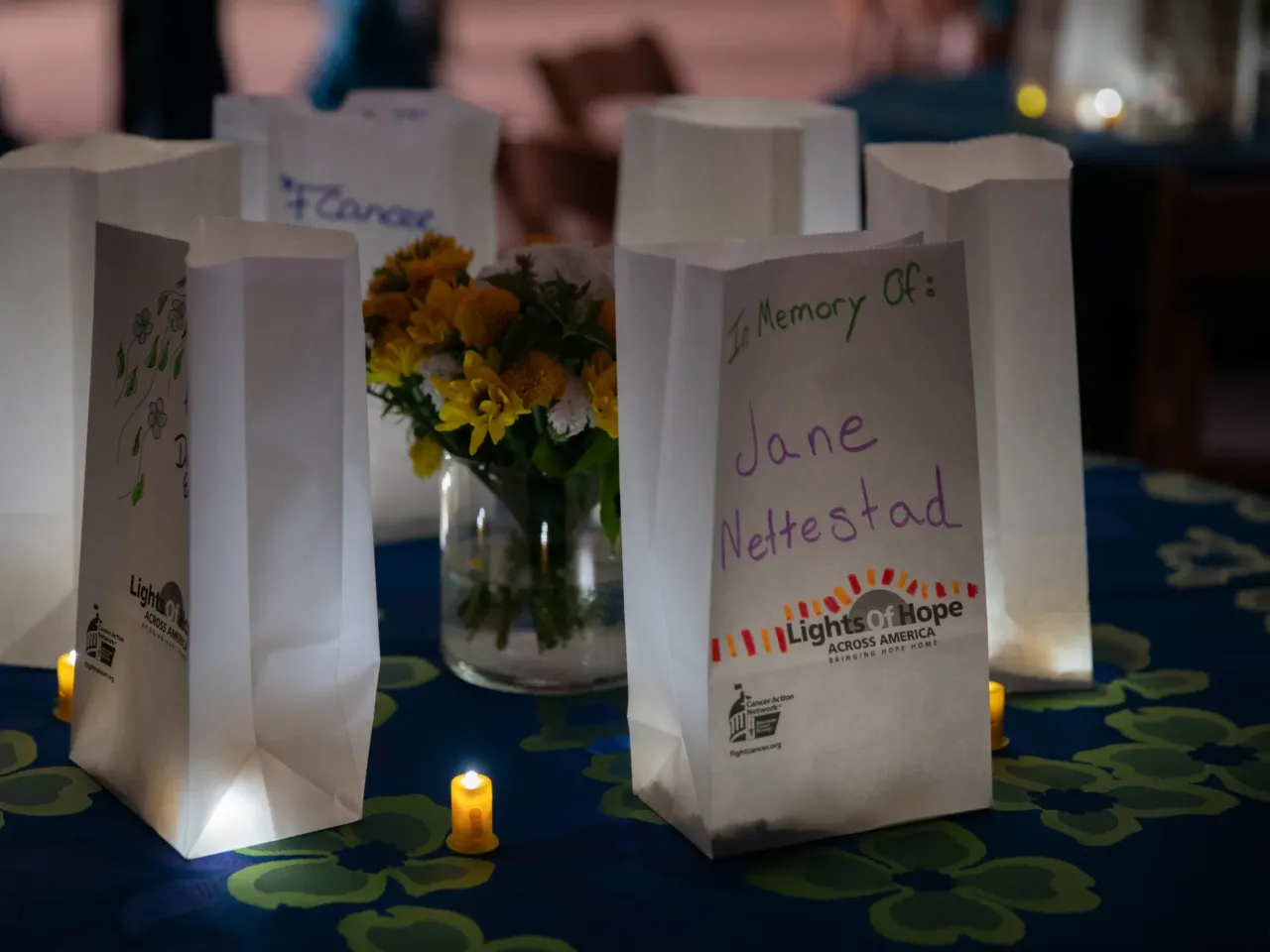 'Cancer doesn't care': Patients pushed past divisive politics to lobby Congress 1 Volunteers with the American Cancer Society Cancer Action Network from all 50 states decorated about 10,000 white paper bags with messages of hope and remembrance for people with cancer.