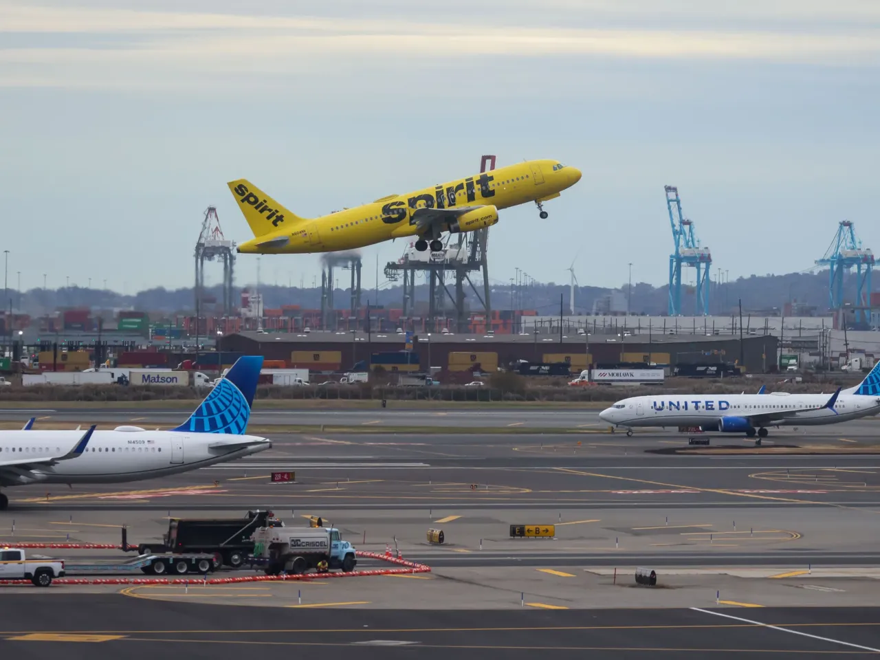The federal government is still shut down. Here's what that means across the country 6 A Spirit Airlines plane takes off at Newark Liberty International Airport (EWR) in Newark, N.J., on Nov. 3. The Federal Aviation Administration issued a temporary ground stop for some flights to Newark Liberty International Airport on Sunday due to staffing, according to an advisory.