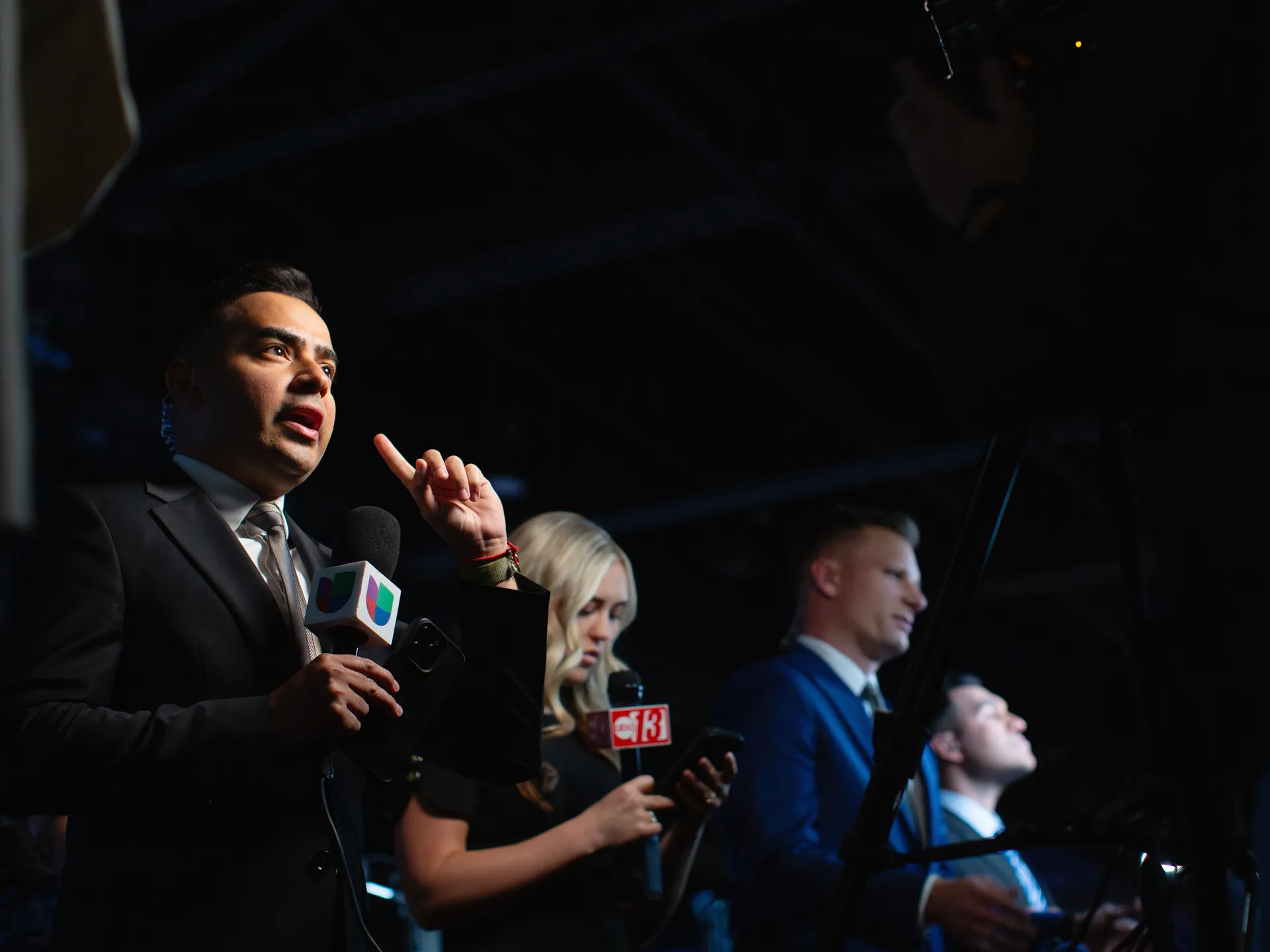 Photo essay: Amid historic election, Virginians long for change 23 News correspondents do live shots and prepare for them at Abigail Spanberger's election night event.
