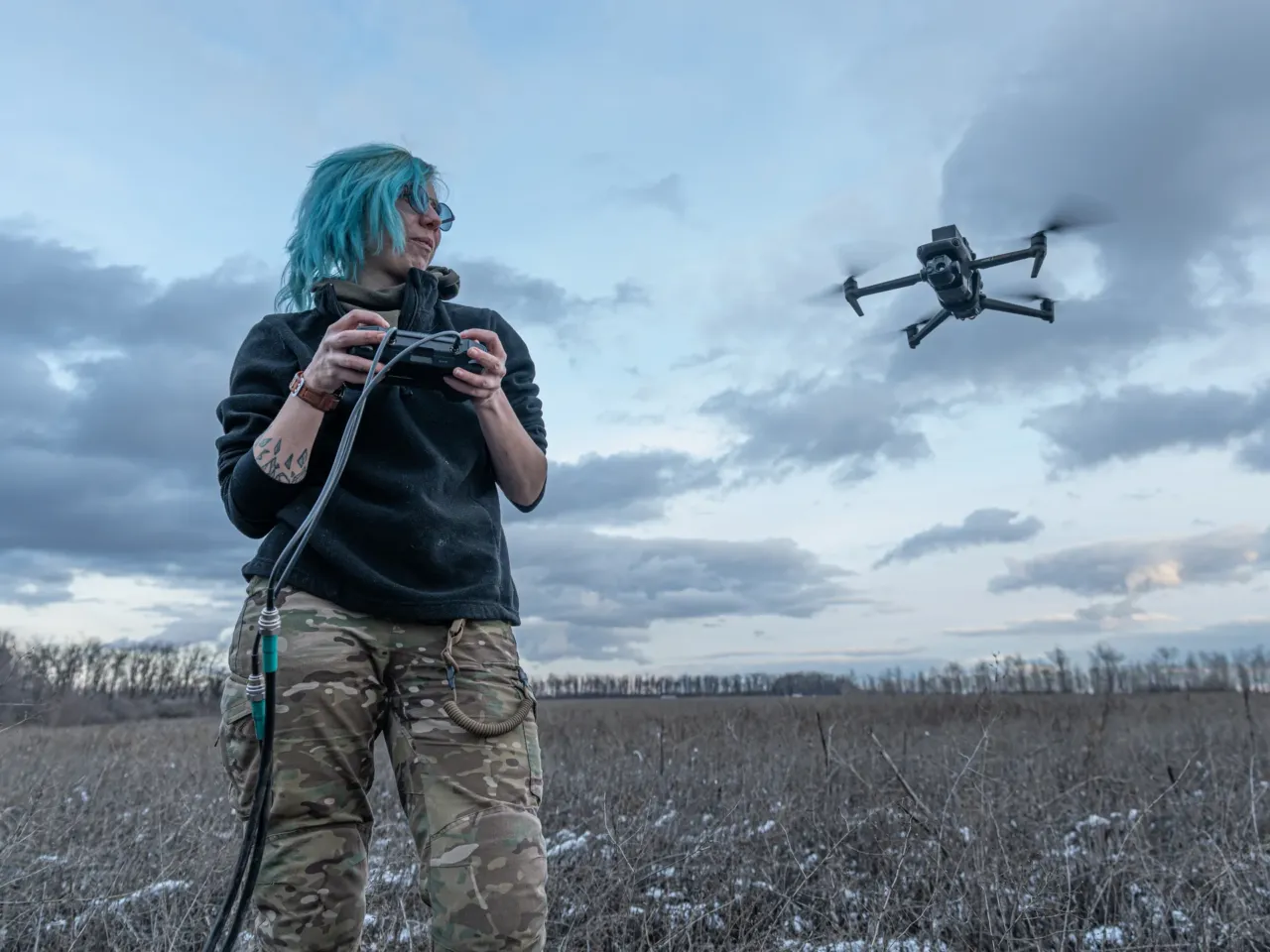 'No turning back': More and more Ukrainian women join the army to fight Russia 4 Daria, a reconnaissance drone pilot of Ukraine's Khartiia 13th National Guard Brigade, conducts a training flight in northeastern Ukraine earlier this year.