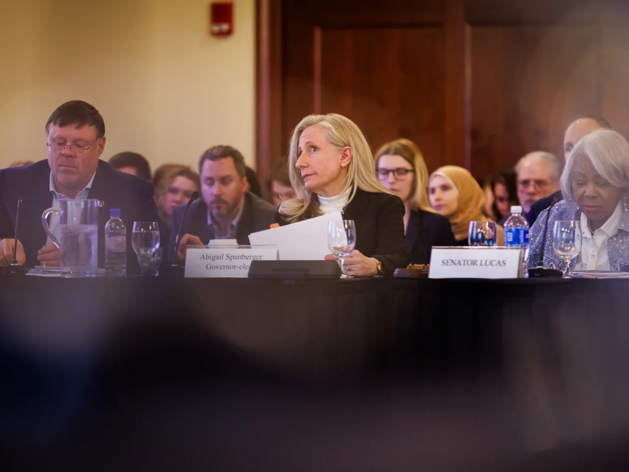 Democrats push forward with 2026 redistricting efforts in Virginia 1 Gov.-Elect Abigail Spanberger looks on during the 2025 Senate Finance and Appropriations Committee Annual Meeting on Thursday, November 20, 2025 on the campus of Radford University.