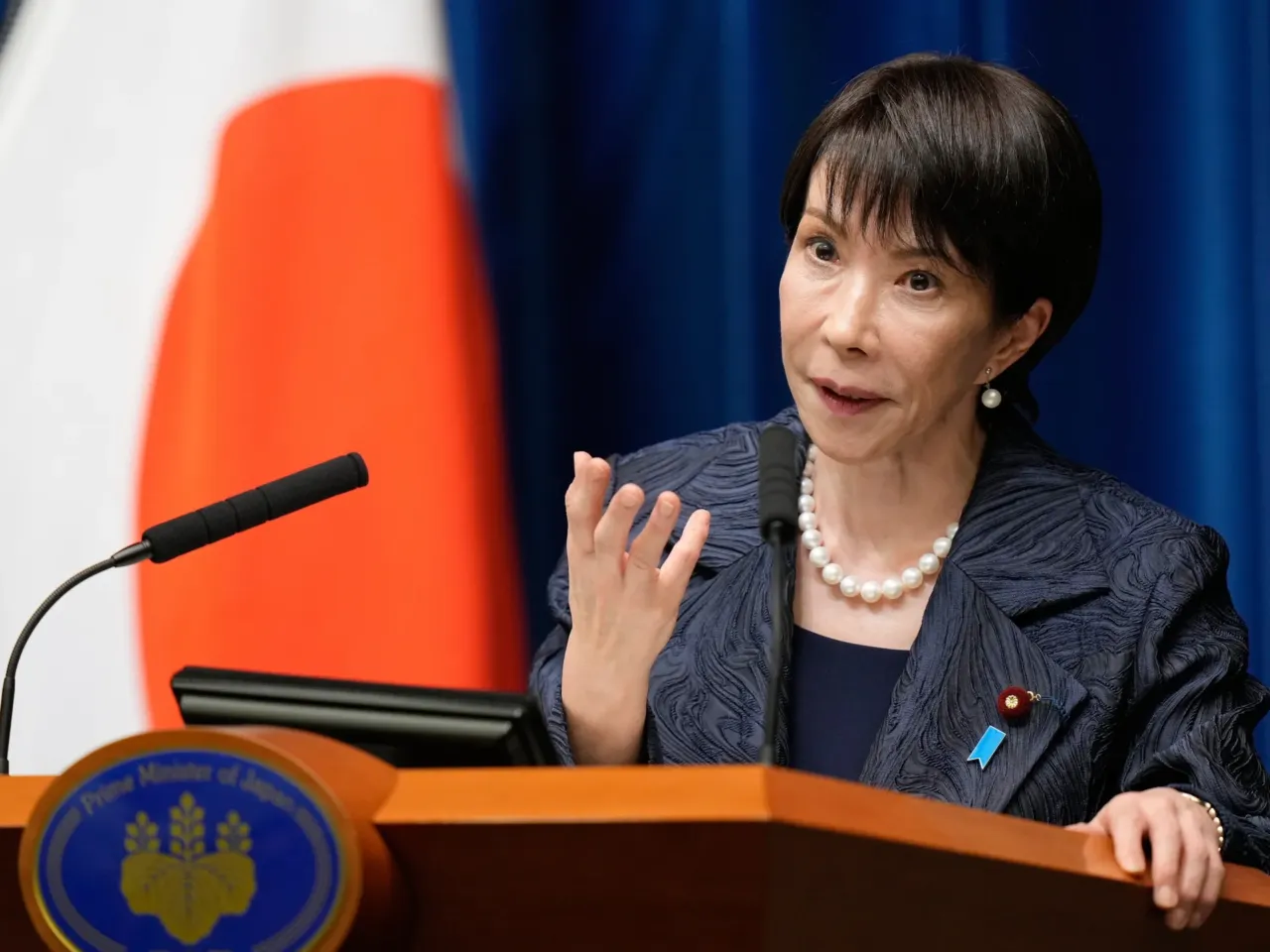 Japan revises law on royals, keeps blocking women from throne 2 FILE - Japan's new Prime Minister Sanae Takaichi speaks during a press conference at the prime minister's office in Tokyo, on Oct. 21, 2025.