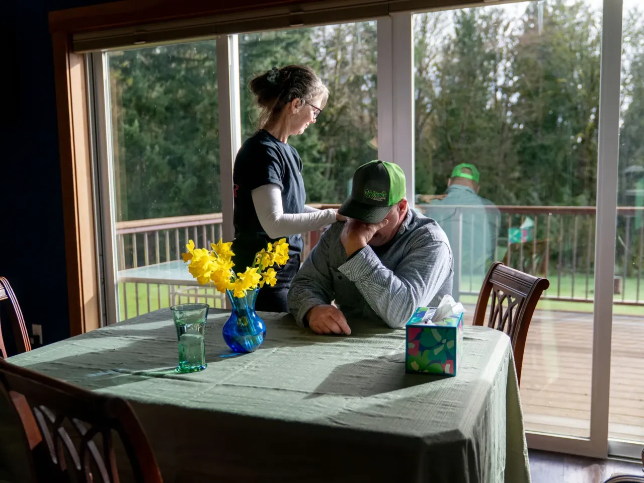 2025: The images that stayed with us 2 Rebecca Zuber comforts her husband, Randy, on the anniversary of their daughter Sarah's death, at their home in Rainier, Ore., on March 13, 2025. Sarah Zuber, 18, was found dead 400 feet from her front door. Six years later, her family still has no clue what happened to their daughter.