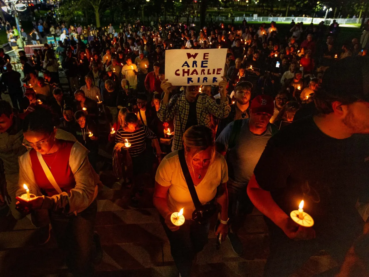 2025: The images that stayed with us 7 Vigil attendees begin walking up the stairs of the Boston Common to gather in front of the Massachusetts State House during the Prayer Vigil for Charlie Kirk on September 18, 2025.