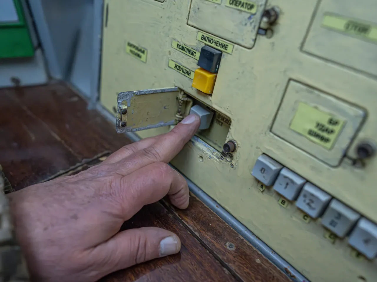 For Ukrainians, a nuclear missile museum is a bitter reminder of what the country gave up 6 Hennadiy Vladimirovitch Fil pushes the launch button on the control panel inside what was the protected command post of the central position.