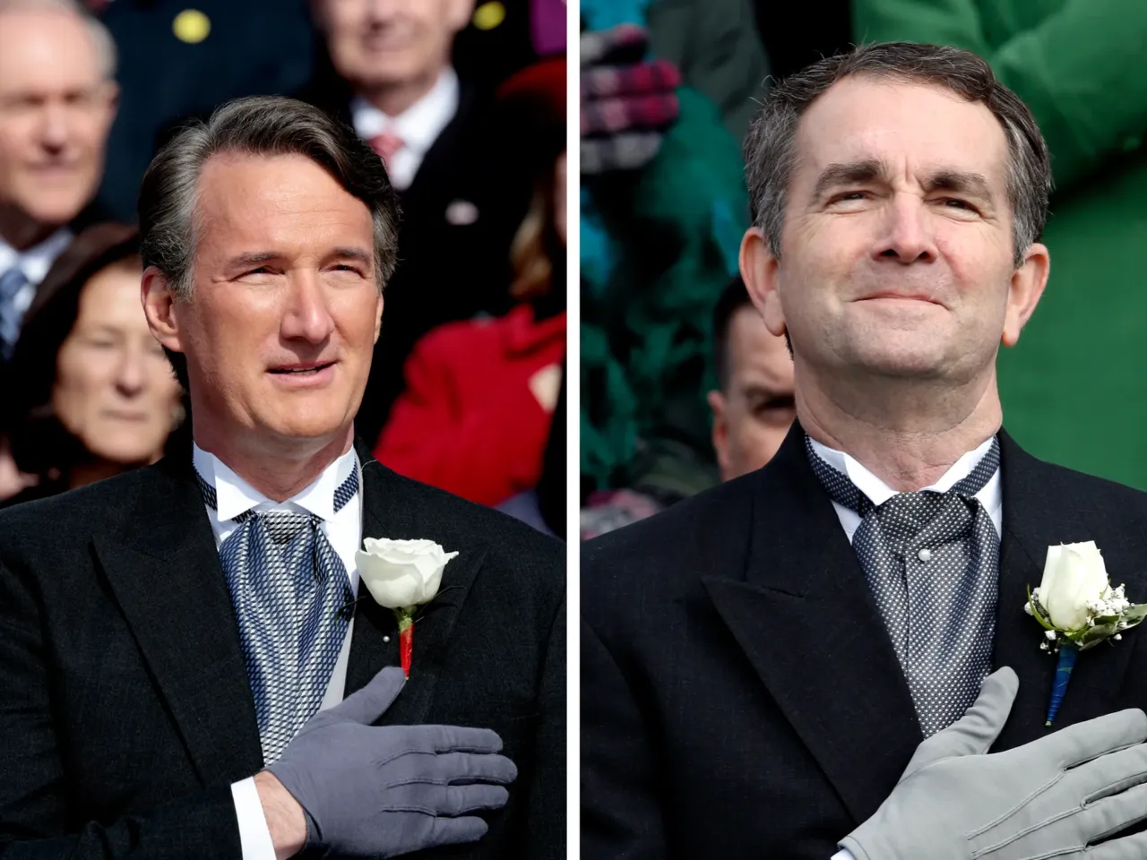 Abigail Spanberger is breaking long-held inauguration traditions 1 Glenn Youngkin (left) and Ralph Northam wear the traditional morning suit at their inaugurations in 2022 and 2018.