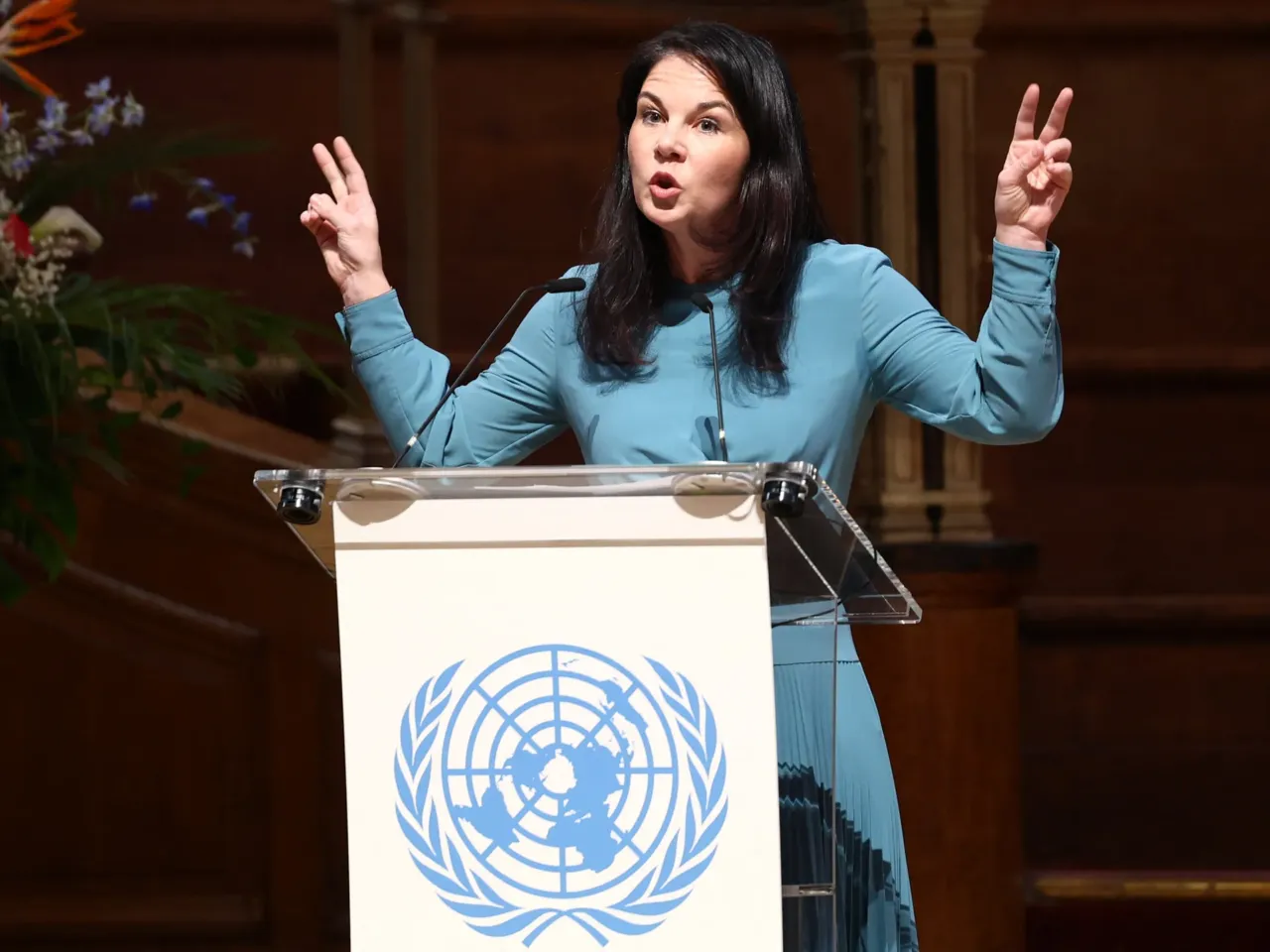 United Nations leaders bemoan global turmoil as the General Assembly turns 80 2 President of the General Assembly Annalena Baerbock speaks at the conference to marking the 80th anniversary of the founding of the U.N. General Assembly in London on Saturday.
