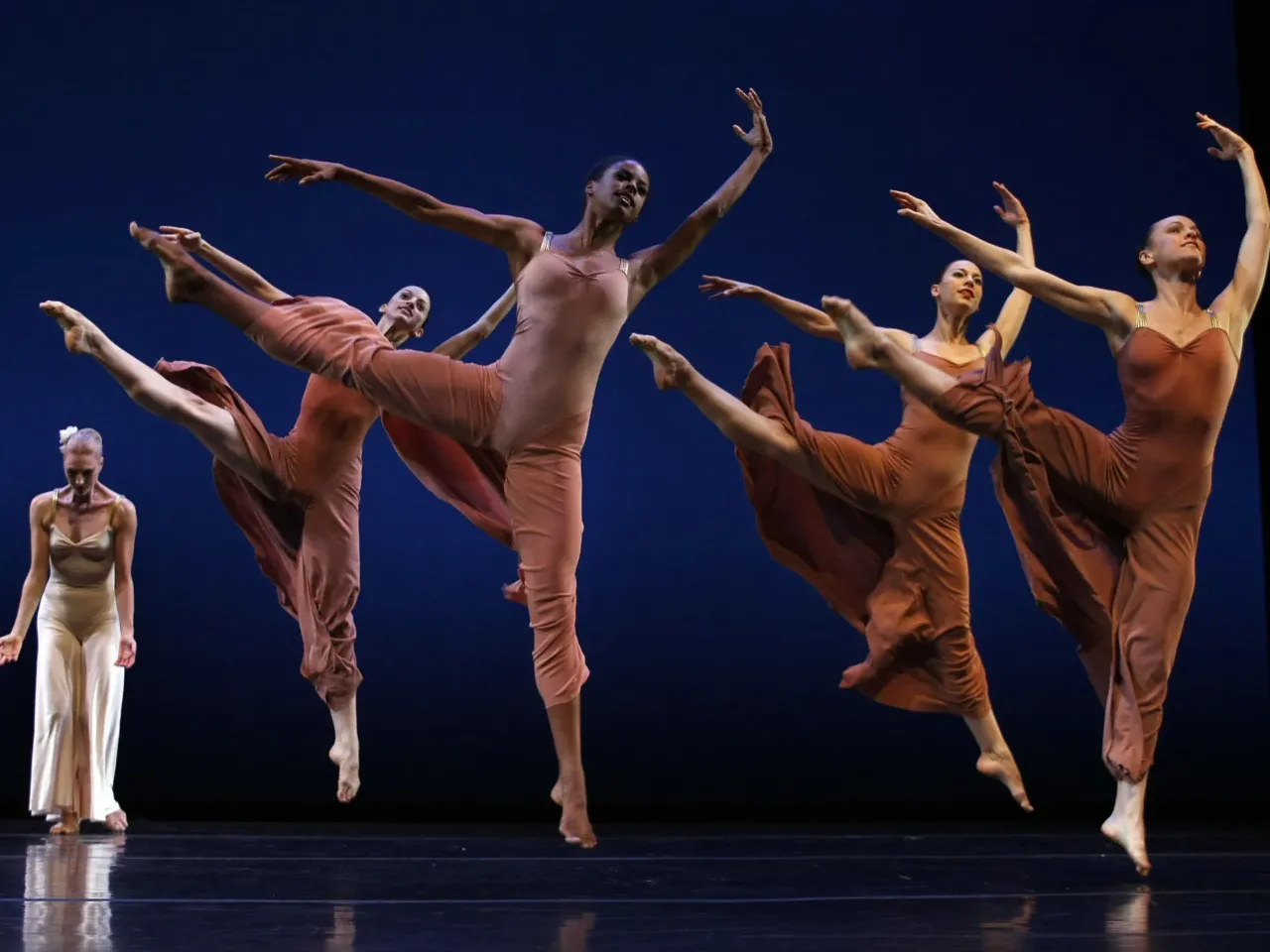 Dancers with the Martha Graham Dance Company perform a scene from "Diversions of Angels" during a dress rehearsal at the Joyce Theater in New York on Sept. 12, 2007. Founded in 1926, the Martha Graham Dance Company is the oldest dance company in America.