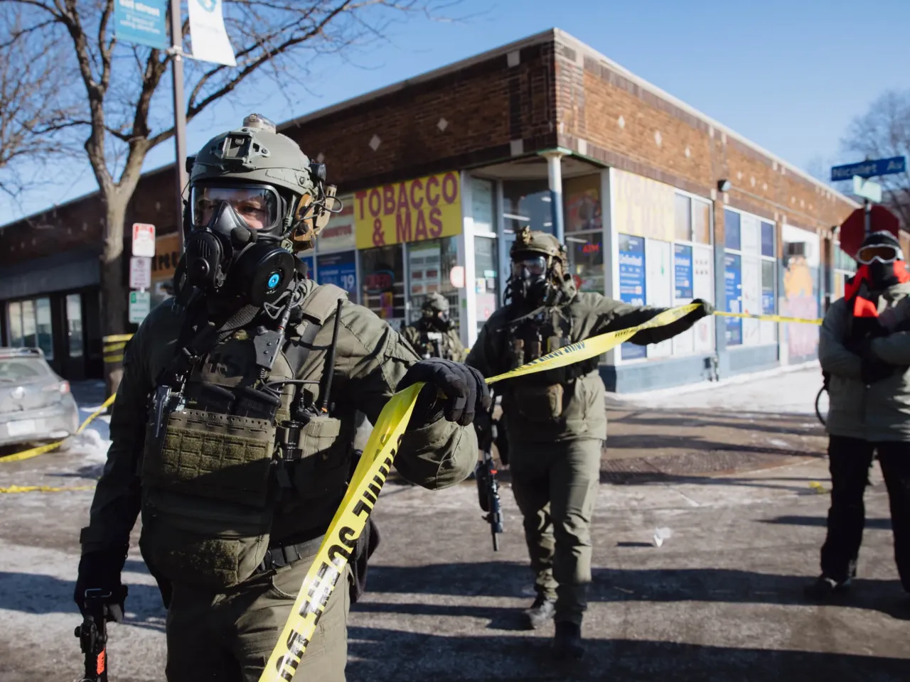 Videos and eyewitnesses refute federal account of Minneapolis shooting 1 The area where a federal agent killed a man in Minneapolis on Saturday was taped off.