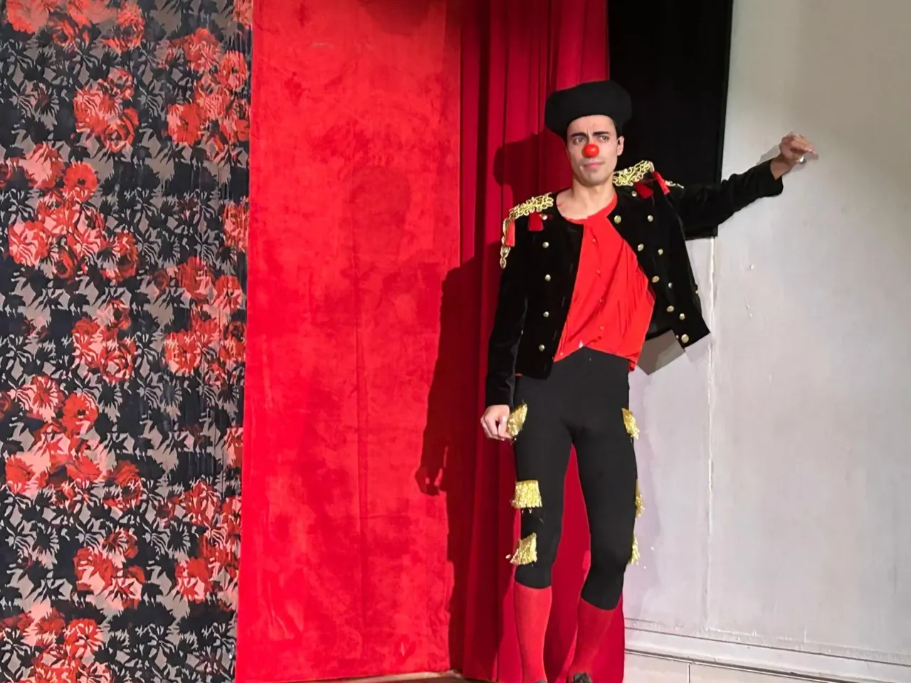 Student Tufan Nadjafi dresses as bullfighter during class at École Philippe Gaulier in Étampes, France. Famous alums of the school include actors Sacha Baron Cohen, Emma Thompson and Helena Bonham Carter.