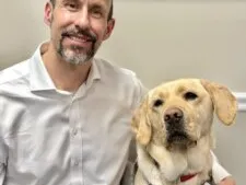 Thomas Panek and his guide dog "Ten".