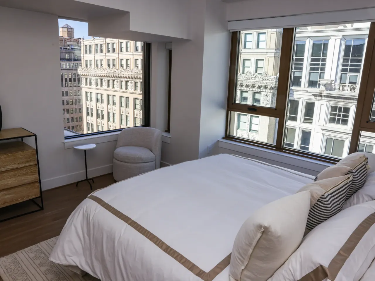 From cubicles to kitchens: How empty offices are becoming homes 3 A two-bedroom penthouse model apartment at Accolade.