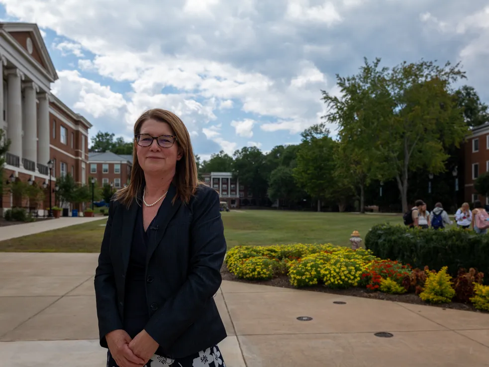 At Longwood, a journey toward racial reckoning 3 Longwood University Provost Larissa Smith stands in the school's courtyard in August 2025. In the distance behind her is the start of the area acquired by the university through the threat and use of eminent domain in the 1960s and early 1970s.