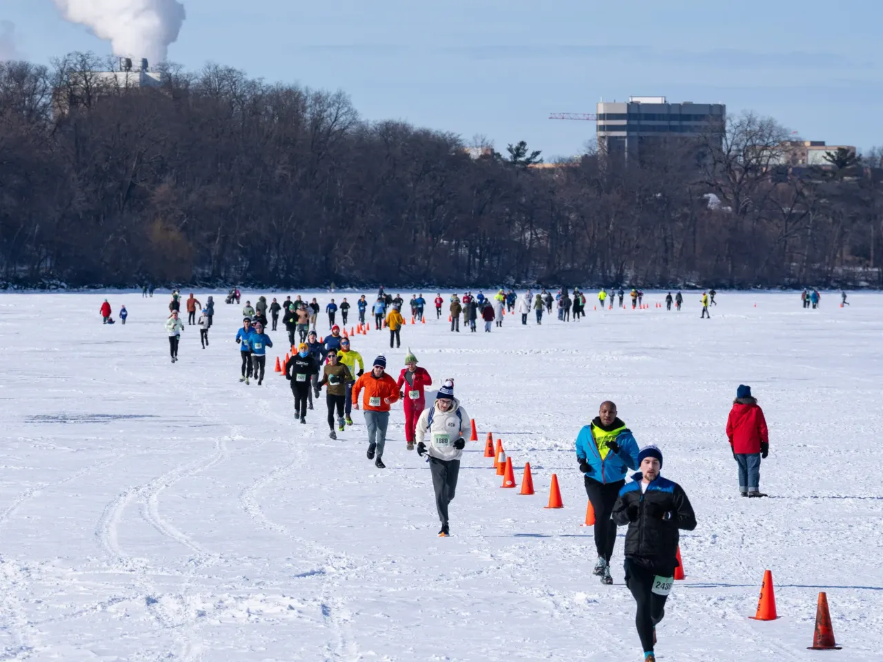 This community festival embraces the joys of a frozen lake — while it still has one 4 Competitors run on Lake Mendota in Madison, Wis., during the annual Frozen Assets Festival's 5K on Saturday, Feb. 7.