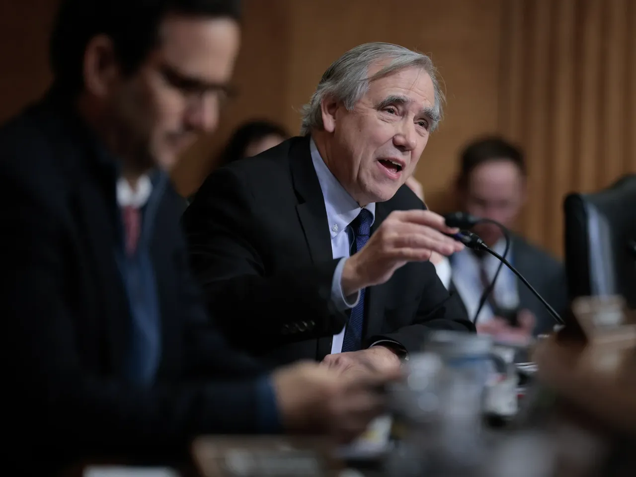 With boom in prediction markets, some lawmakers worry about how to police themselves 1 Sen. Jeff Merkley, D-Ore., seen above during a Jan. 28, 2026 hearing on Capitol Hill, has introduced legislation that would ban members of Congress, the president and vice president from buying or selling any prediction market bets.