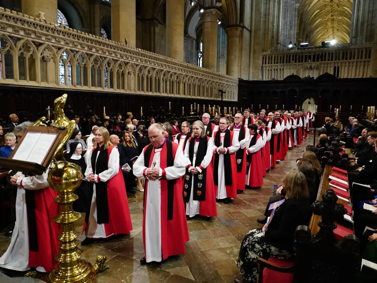 For the first time in more than 1,400 years, Church of England gets a woman leader 3 The Primates of the Anglican Communion arrive ahead of the Enthronement Ceremony installing Sarah Mullally as the 106th archbishop of Canterbury, at Canterbury Cathedral, England, Wednesday March 25, 2026.