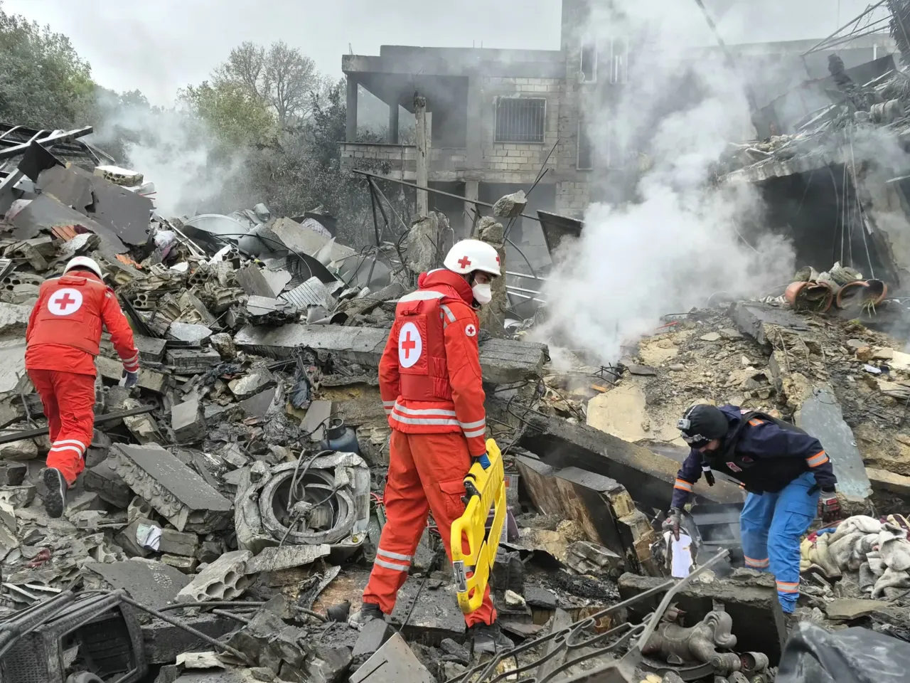 After Israel's invasion, many in southern Lebanon worry they'll never go home 2 First aid responders arrive at the site of an Israeli airstrike that targeted the southern Lebanese village of Kfar Roummane on March 26.