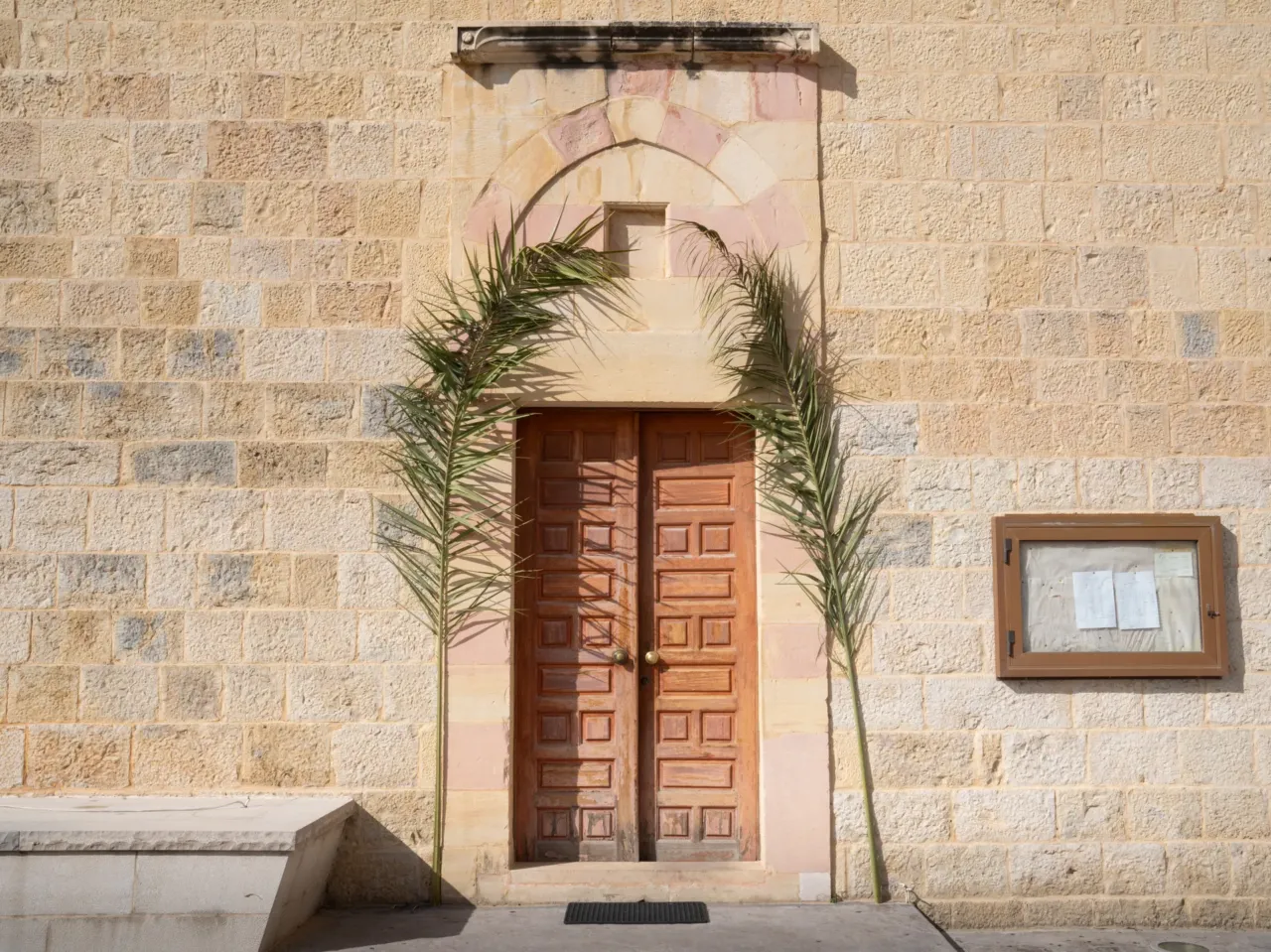 Palms decorate the path to St. Maron Church in Jezzine, a predominately Christian town in southern Lebanon.