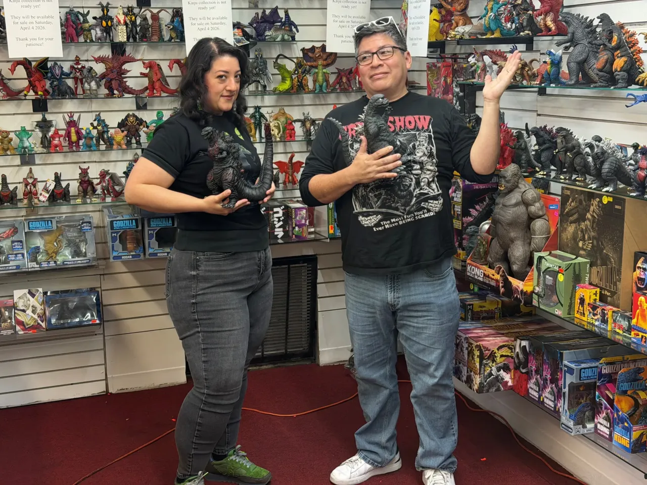 A year after 'Liberation Day,' Trump's tariffs are hurting small businesses 1 Paulina Gamino and Daniel Rivera of Houston's Misfit Toys display some of their latest vintage toy purchases, a collection of Godzilla action figures.
