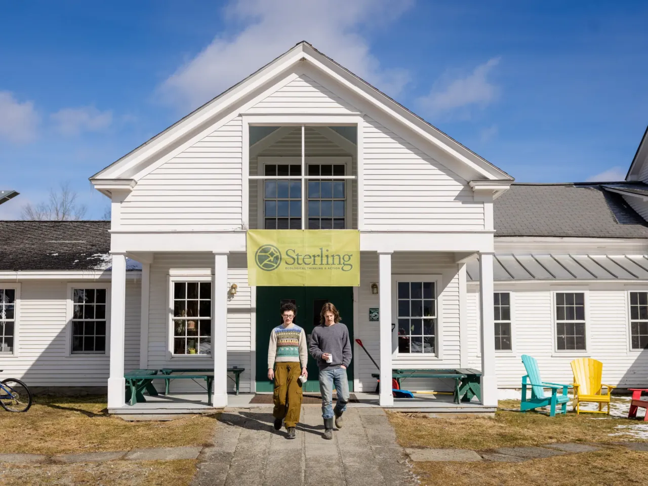 Izzy Johnson, left, and Jack Beatson are first-year students at Sterling College in Craftsbury Common, Vt. The college has announced that it will close at the end of this semester.