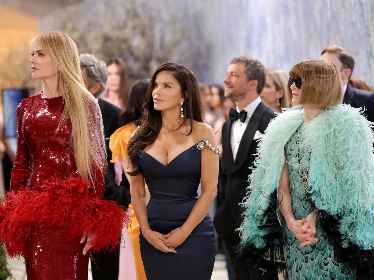Nicole Kidman (left), Lauren Sánchez Bezos and Anna Wintour attend the 2026 Met Gala.