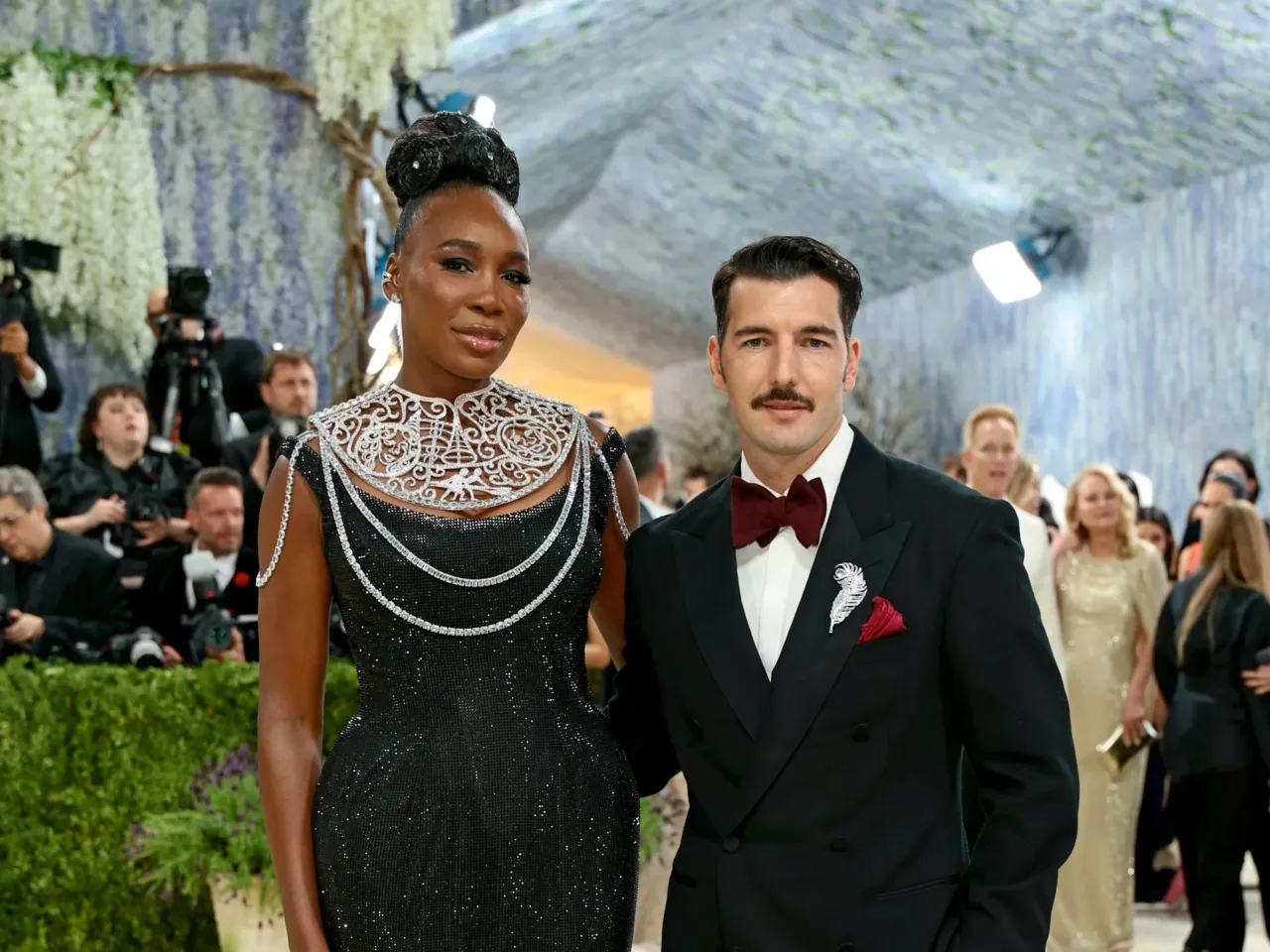 Co-chair Venus Williams arrives with her husband, Andrea Preti.