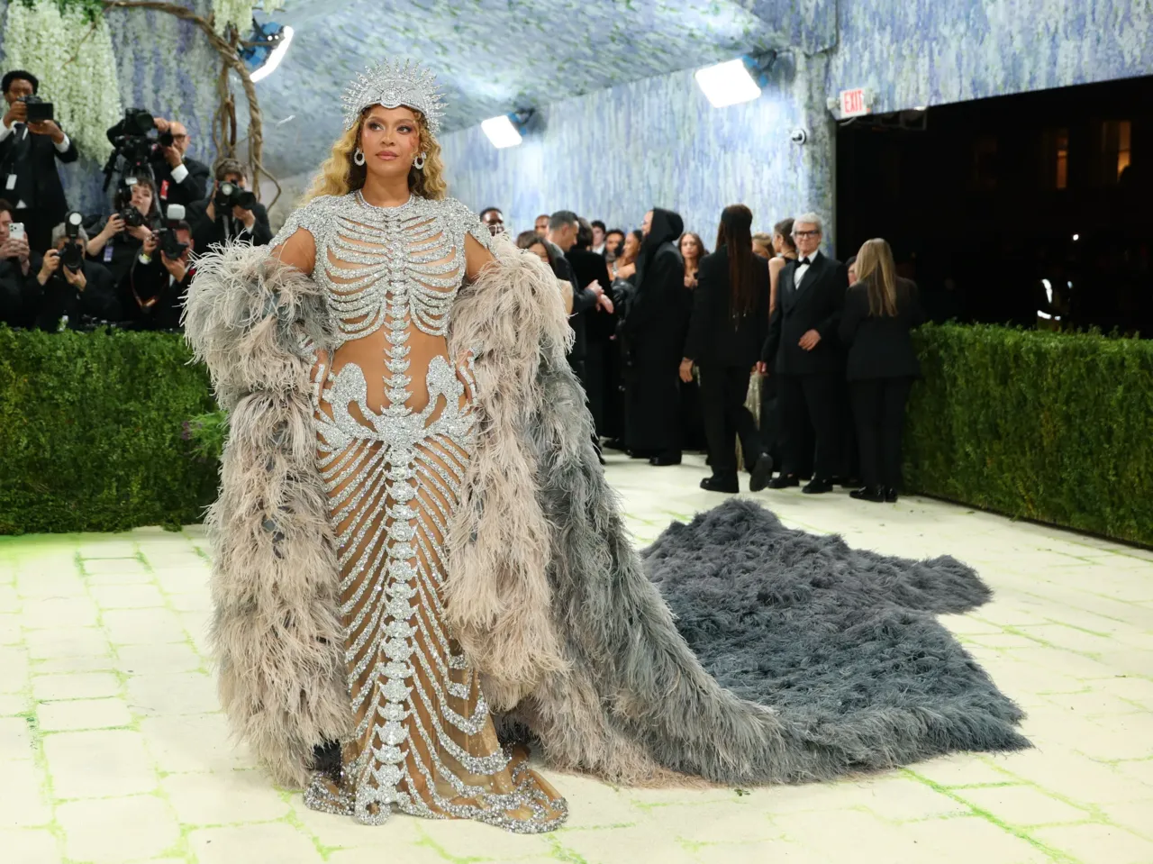 Beyoncé arrives for the 2026 Met Gala celebrating "Costume Art" at the Metropolitan Museum of Art in New York City on Monday.