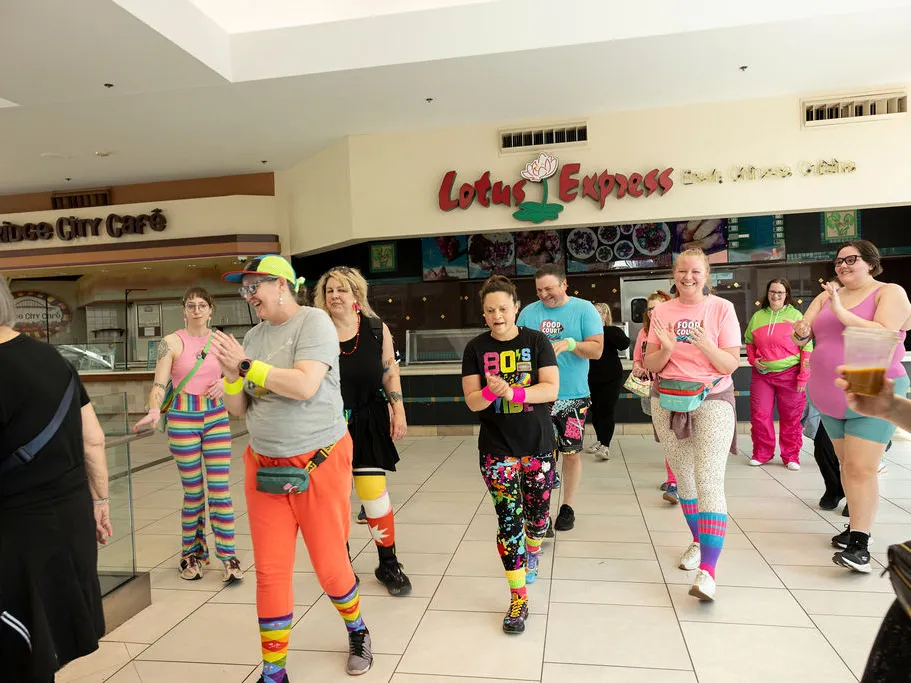 The Food Court 5000 loop along each floor of the Lloyd Center twice on Sunday, April 26, 2026 in Portland, Ore.