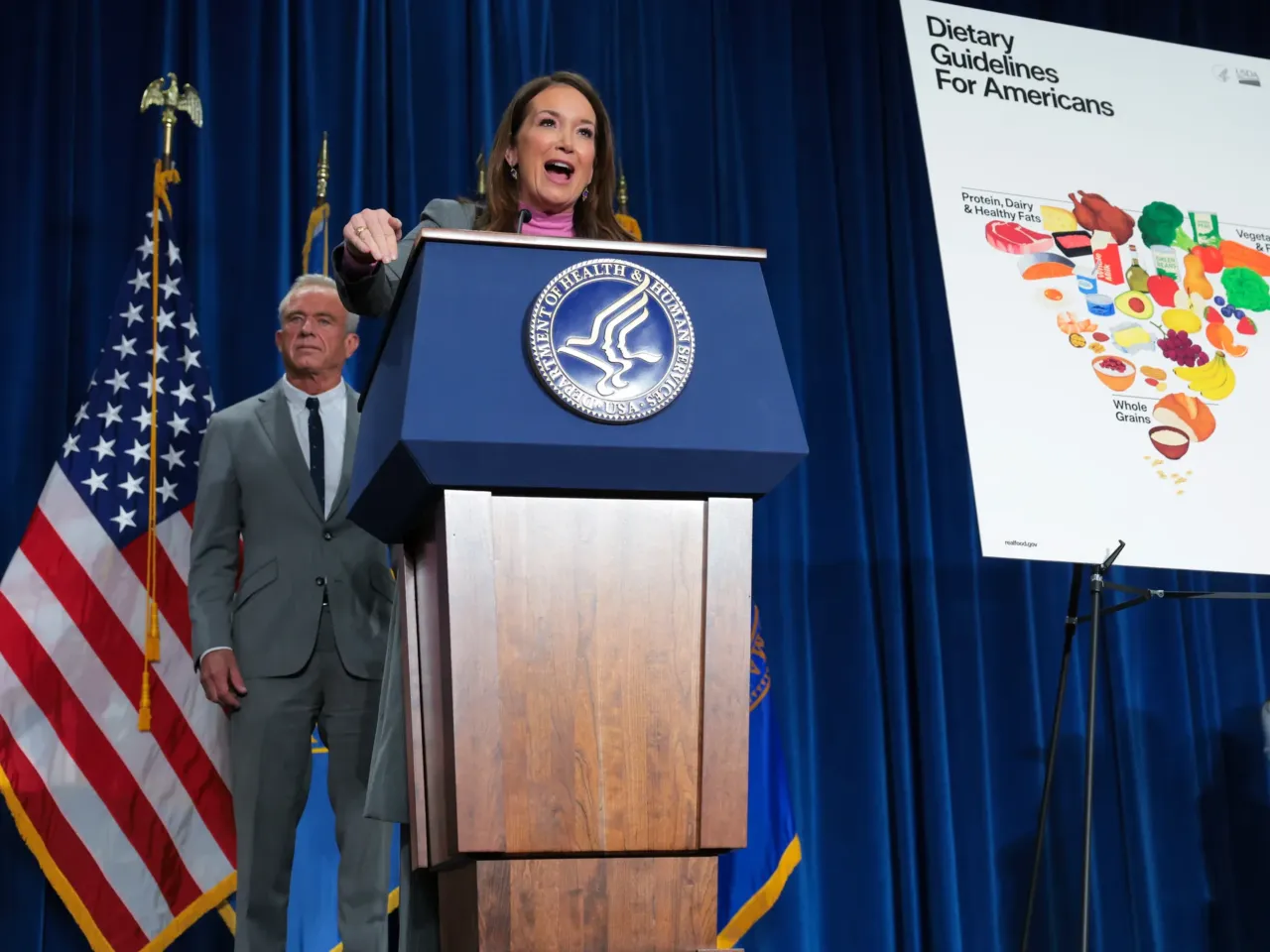 The MAHA movement is coming to school cafeterias. Here's what that means for kids 3 Agriculture Secretary Brooke Rollins on Jan. 8 announces new dietary guidelines, including an emphasis on proteins and full-fat dairy, as well as limits on processed foods.