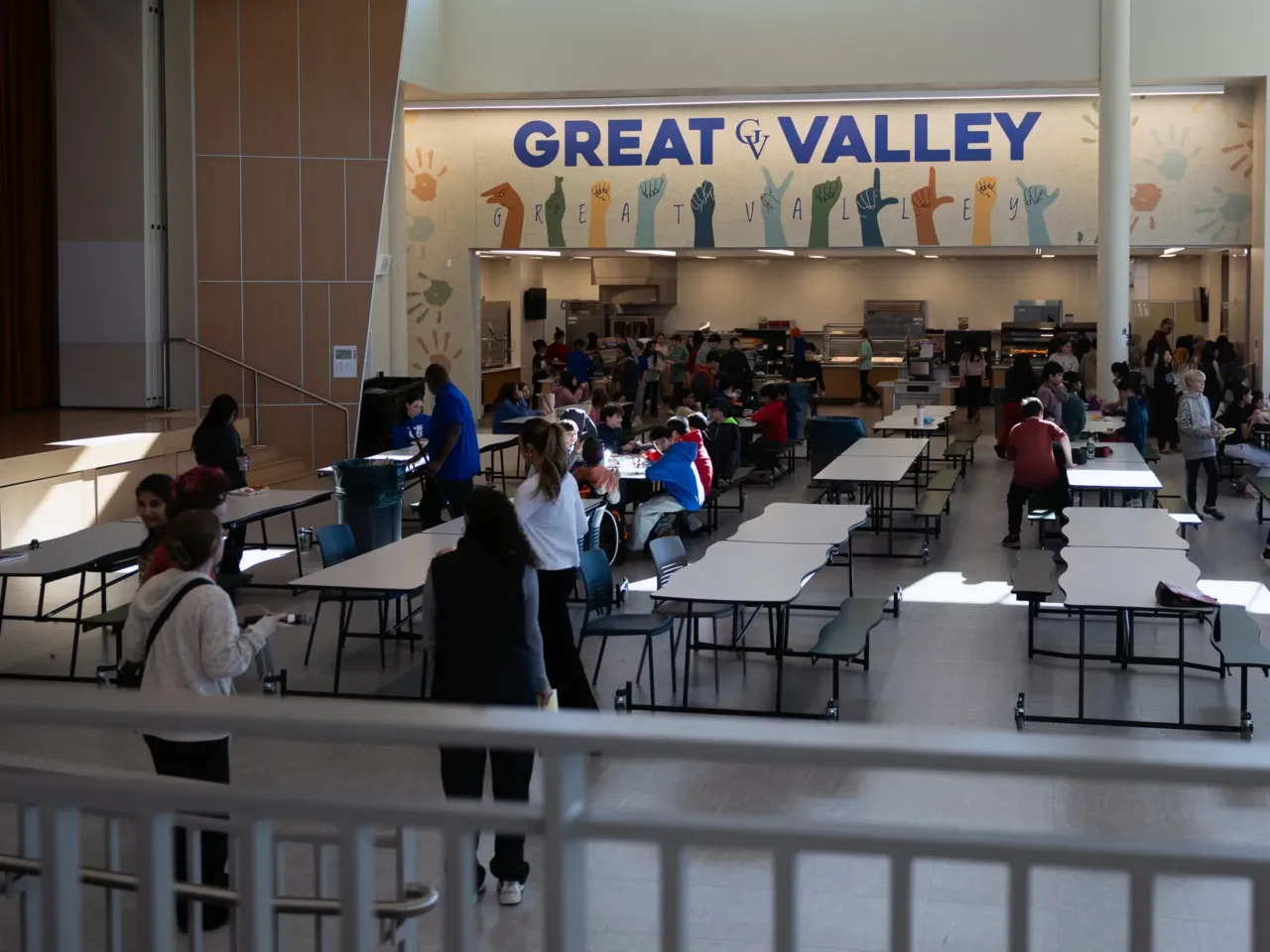 The MAHA movement is coming to school cafeterias. Here's what that means for kids 8 Sixth-grade students arrive for lunch in the cafeteria of the Great Valley 5/6 Center.