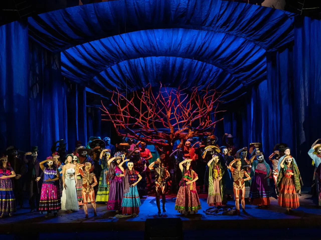 Frida Kahlo and Diego Rivera dream together again at Met Opera 7 In director Deborah Colker's vision for the opera, chorus members wear death masks.