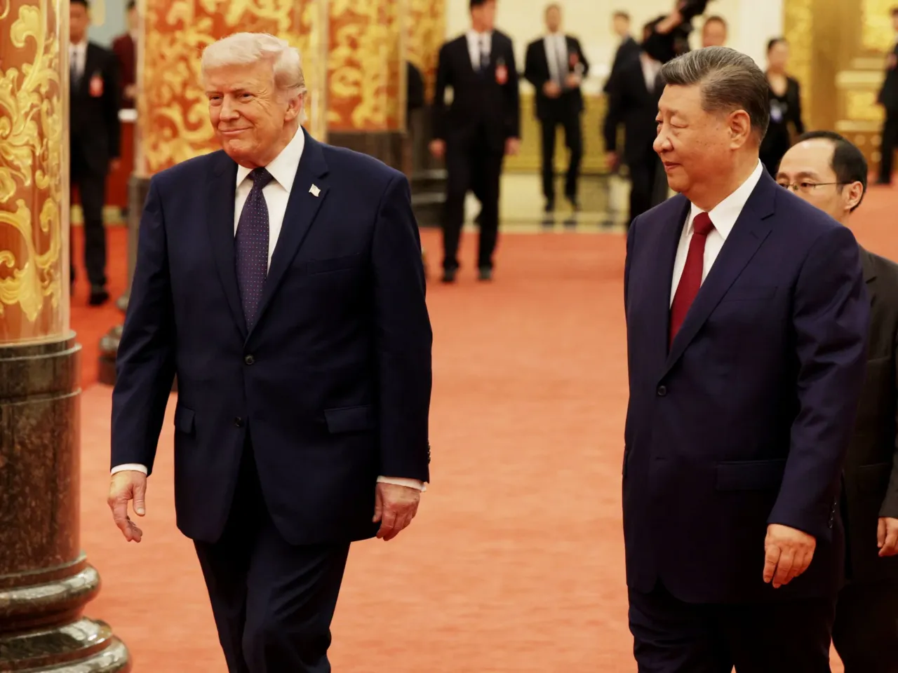 An LA-area mayor acted as an agent for China. Experts say it's part of a pattern 1 President Trump arrives for a state banquet hosted by Chinese President Xi Jinping at the Great Hall of the People on Thursday.