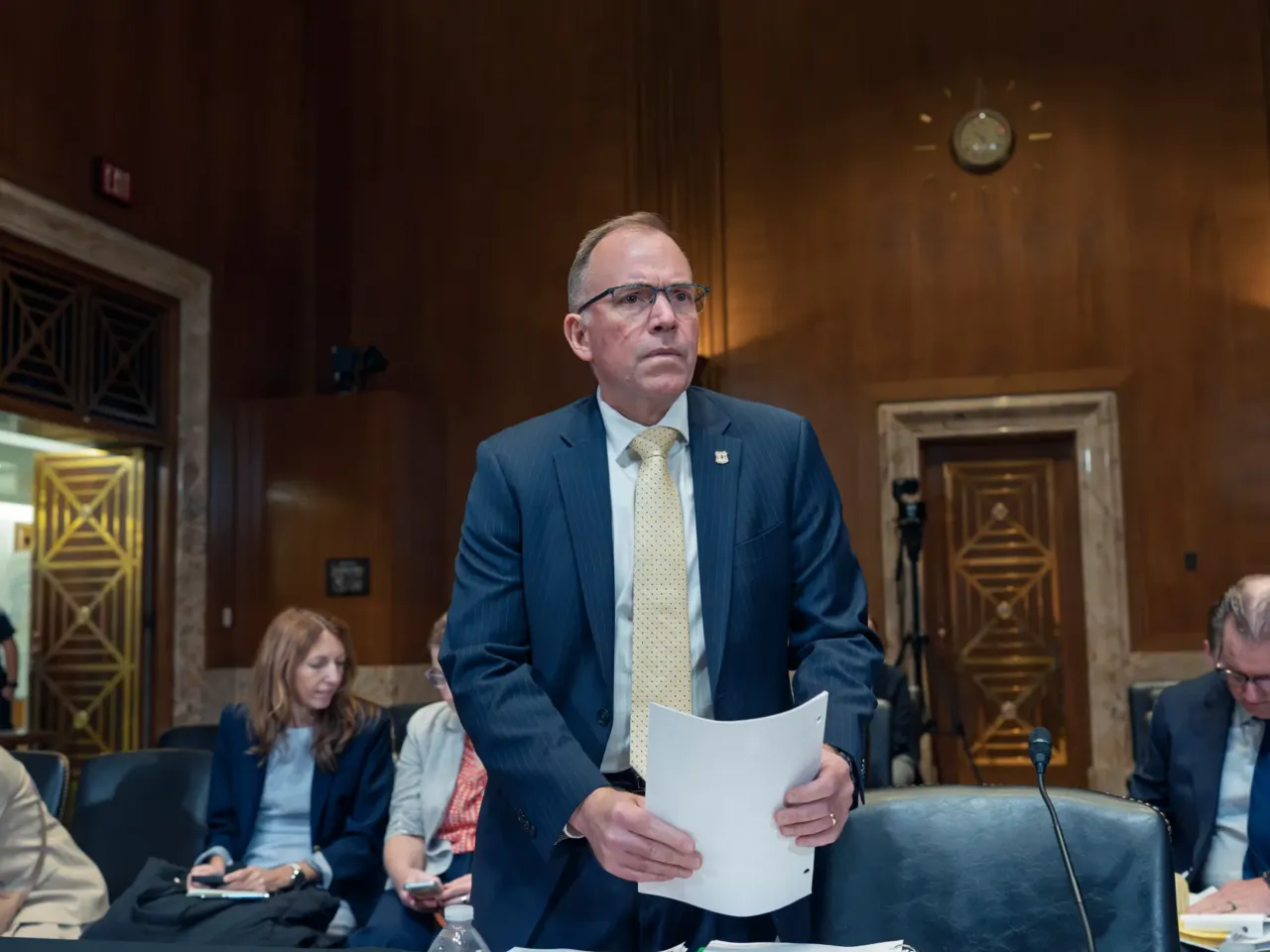 New burn bans and Trump's battle with immigration and DEI are impacting forest fires 4 Fire Service Chief Tom Schultz prepares to present his 2027 budget request to the Senate Appropriations Subcommittee on Interior, Environment, and Related Agencies, at the Capitol on April 30.