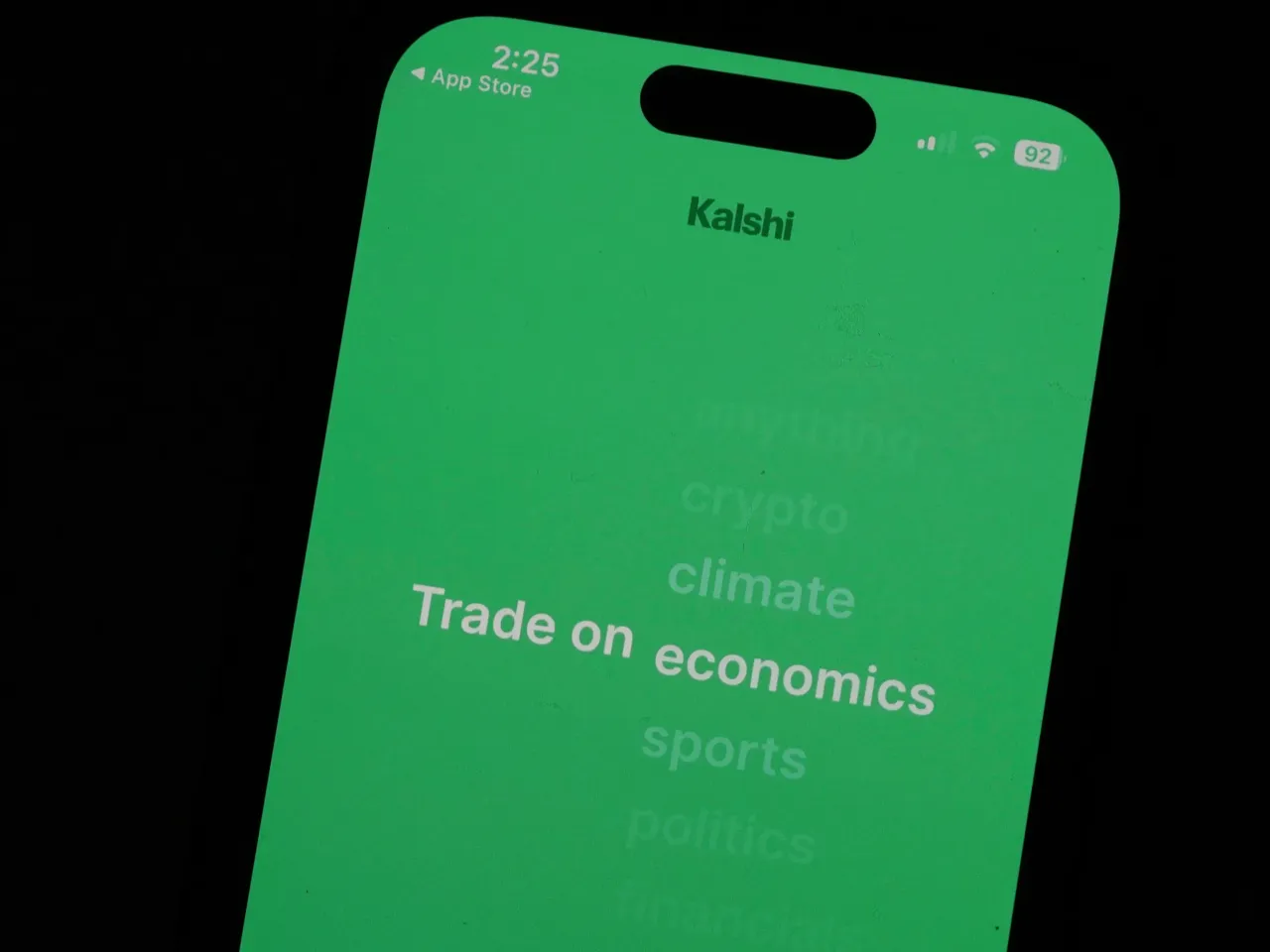 FILE - The prediction market app Kalshi is displayed on a mobile phone, April 16, 2026, in Chicago. (AP Photo/Erin Hooley, File)