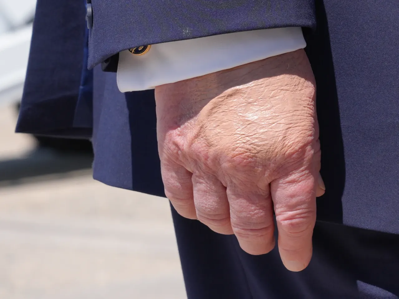 Trump to get 'routine annual' medical exam 7 months after last visit to Walter Reed 1 President Donald Trump's right hand is seen as he speaks to the press after returning and stepping off Air Force One, Wednesday, May 20, 2026, at Joint Base Andrews, Md., after speaking at the U.S. Coast Guard Academy commencement.