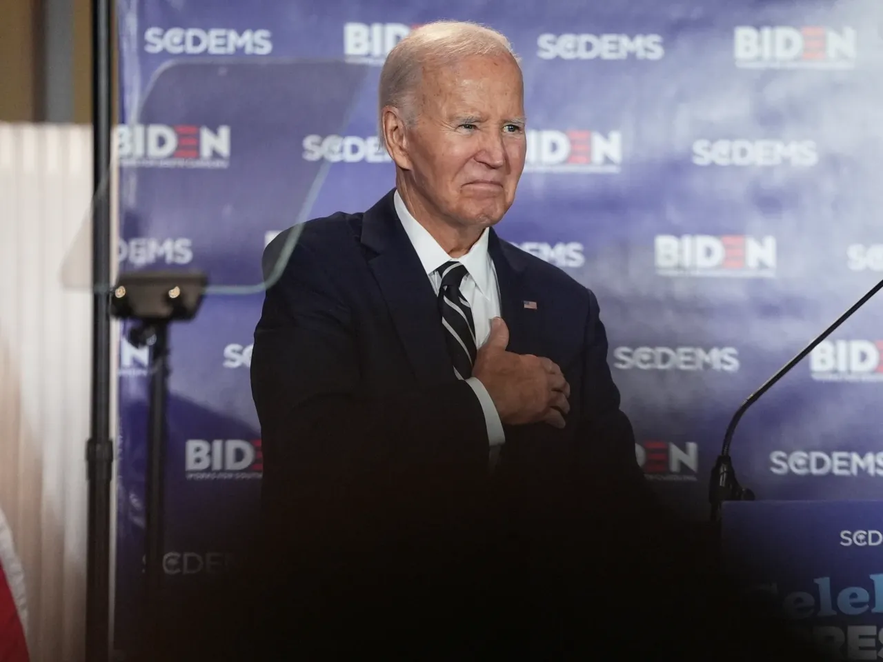 FILE - Former President Joe Biden speaks to the South Carolina Democratic Party, Feb. 27, 2026, in Columbia, S.C.