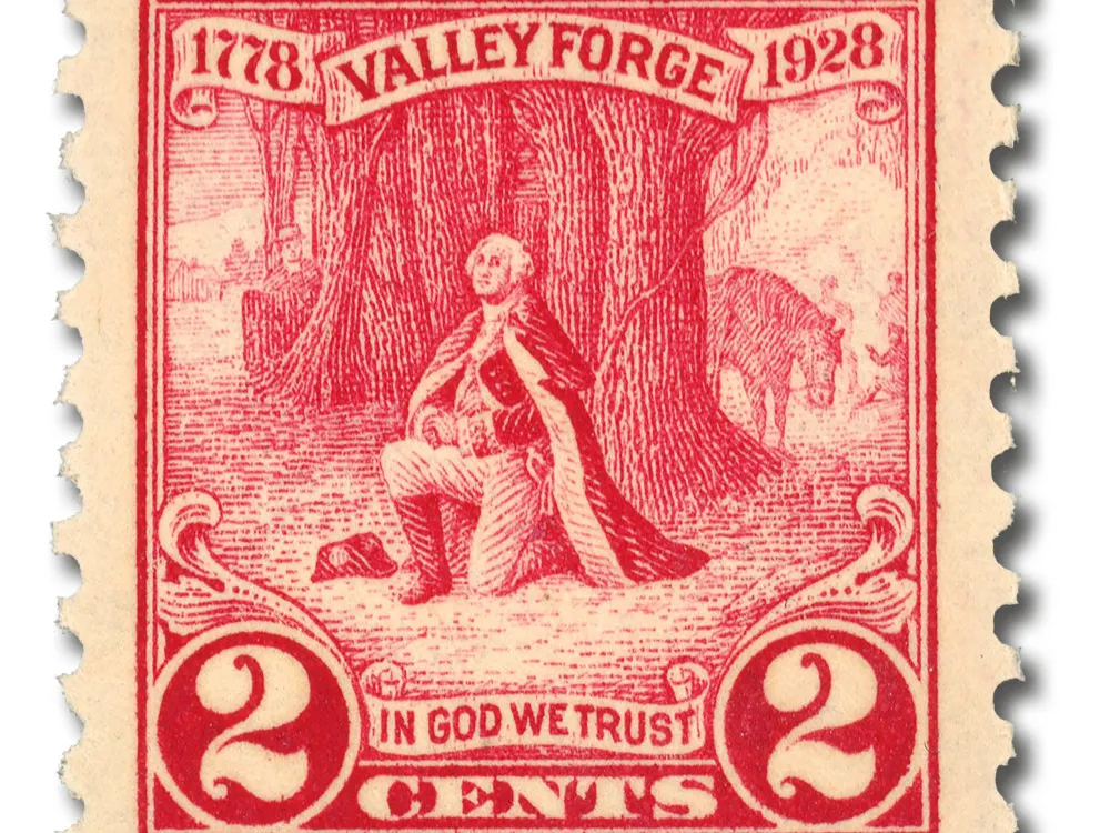 Conservative Christians love this painting of George Washington. The event it depicts may not have happened 3 Images of George Washington praying appeared on postage stamps in the 1920s.