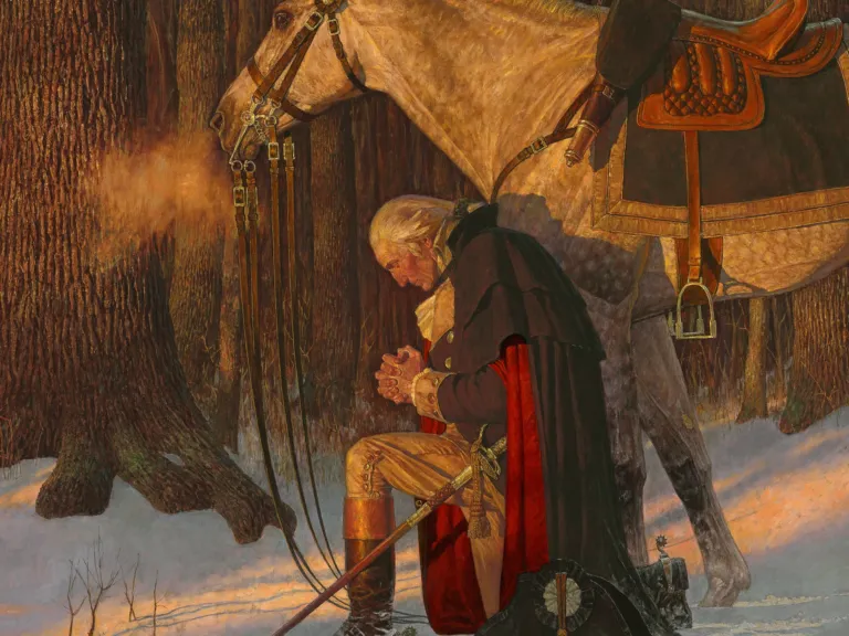 Conservative Christians love this painting of George Washington. The event it depicts may not have happened