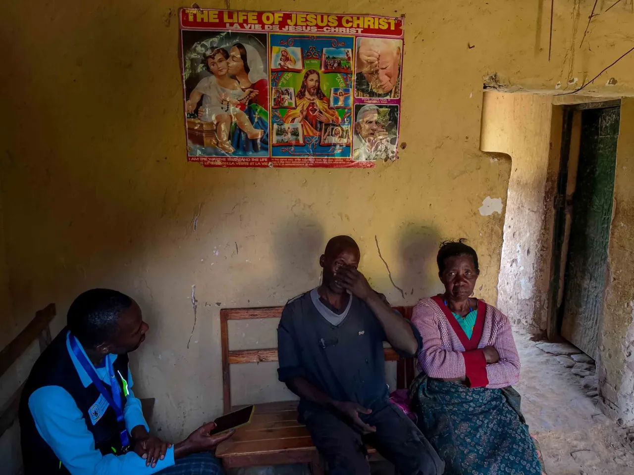 Photos show the world's 'uncounted' people -- and what it takes to be counted 5 June 14, 2025. Rulindo District, Rwanda Thacien Ngirabatware (left) and his mother, Aurelia Muhayimana, recount the circumstances of her husband's death from heart failure to Aciadomme Inqaise, a verbal autopsy officer. Verbal autopsies are part of a national effort to improve data for death records.