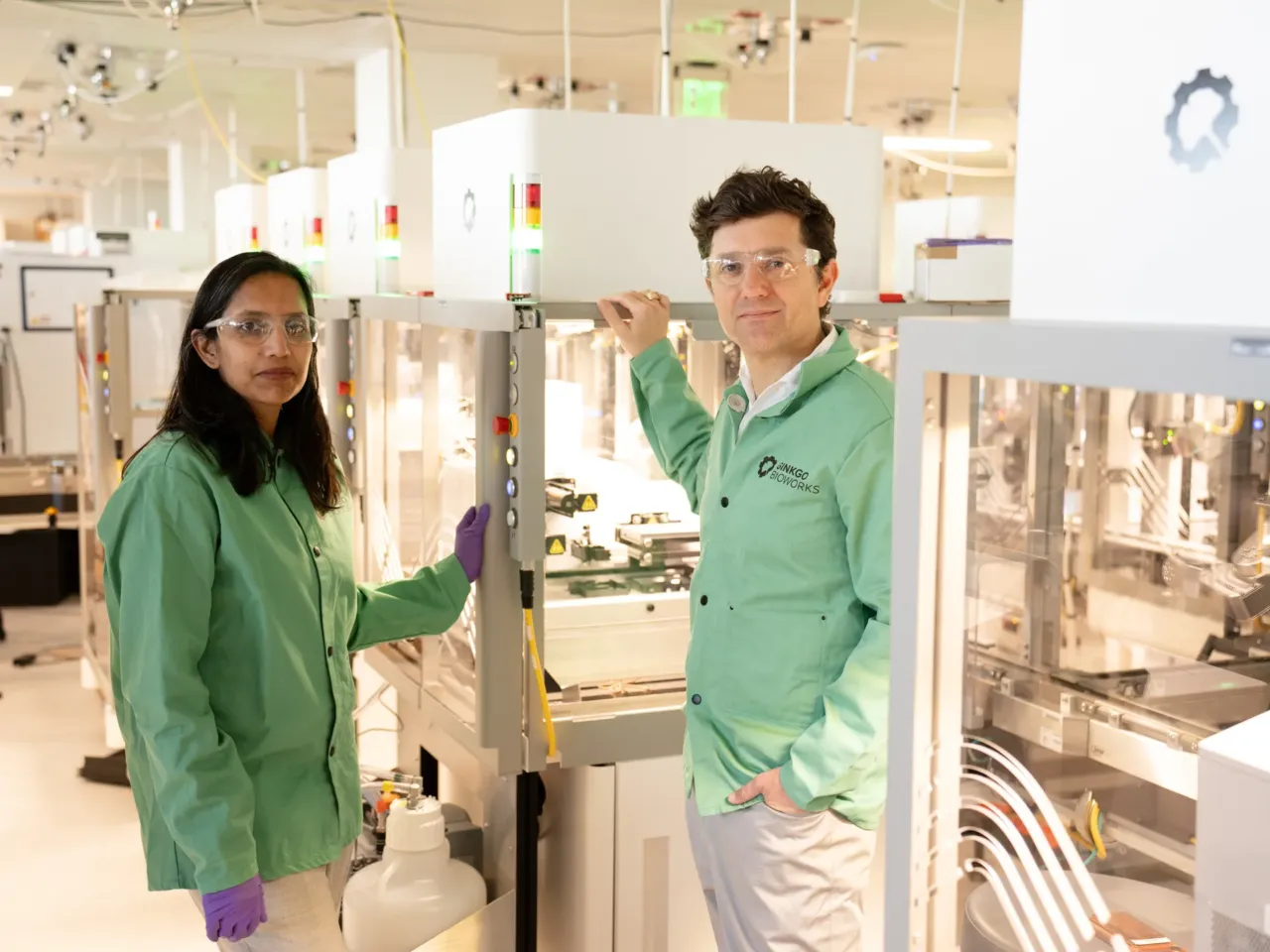 Shetty, left, and Jason Kelly are two of the four co-founders of Ginkgo Bioworks. The group met at MIT, where they hatched an idea to build an automated biotechnology lab. Kelly says it wasn't a popular idea before the AI revolution. "We were living on ramen."