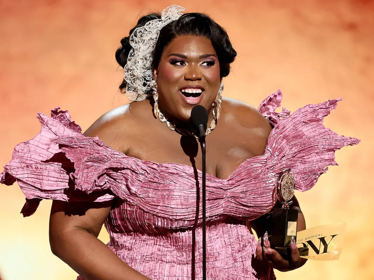 Qween Jean, who won for best costume design for CATS: The Jellicle Ball, is the first openly transgender woman to win a Tony in any category.