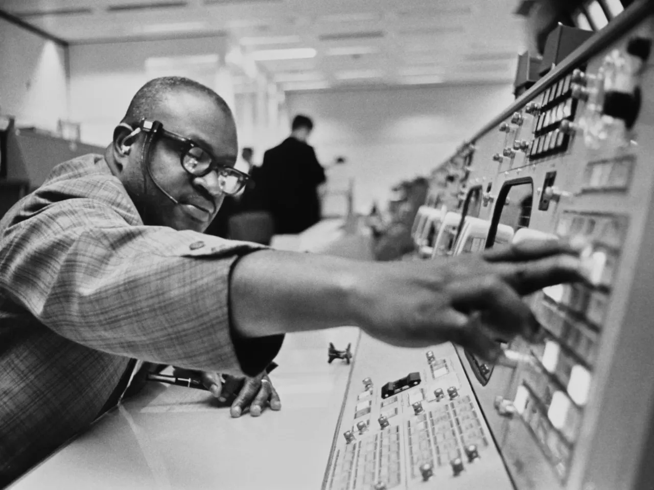 How 'algorithm' got its name from a 9th-century Persian mathematician 2 American mathematician Daniel G Nichols monitors IBM consoles in the Real-Time Program Development Branch of NASA's Mission Planning and Analysis Division, at the Manned Spacecraft Center in Houston, Texas, circa 1965.