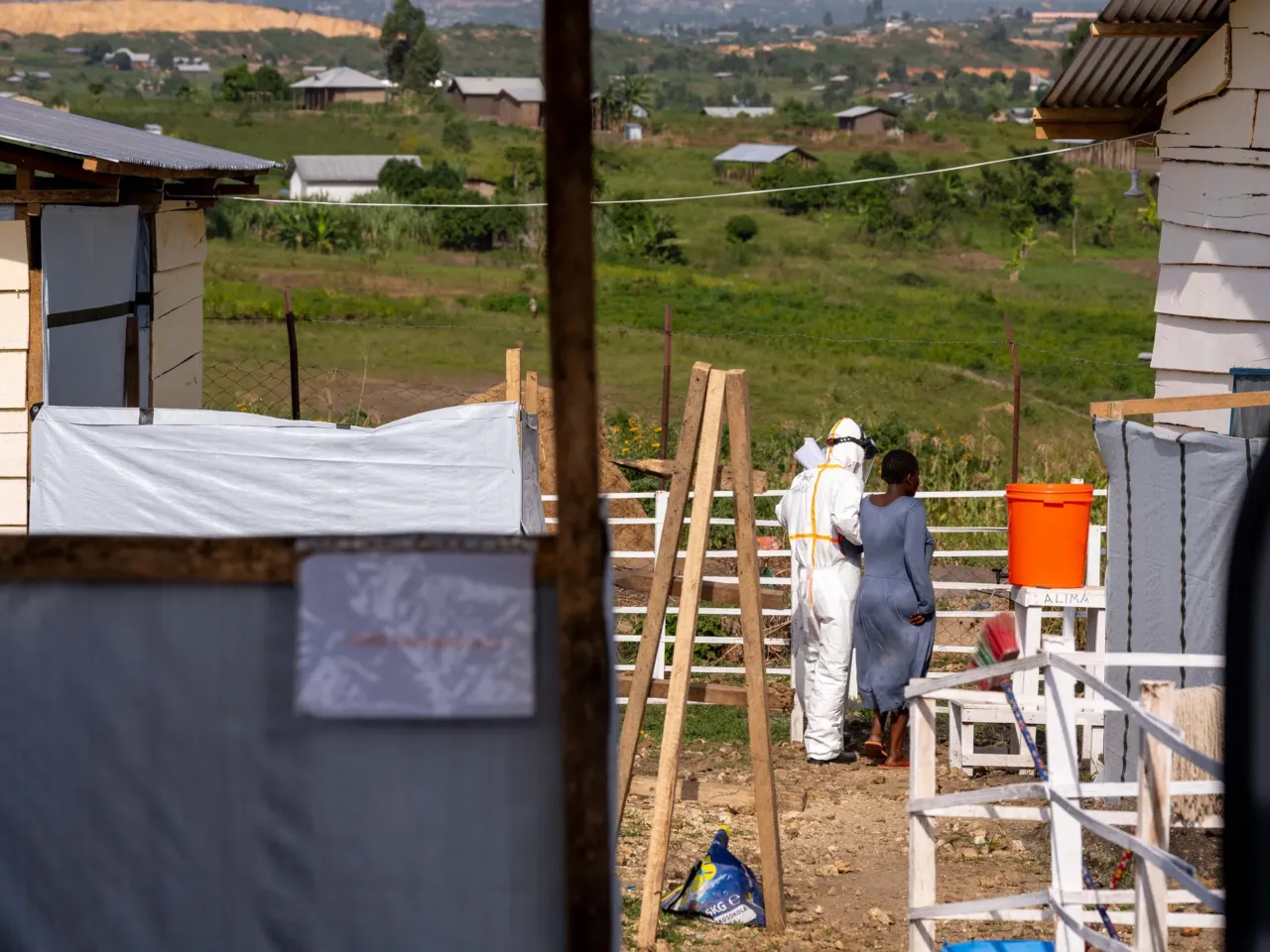 Inside Ebola country: NPR reports from eastern DR Congo's outbreak zone 1 A nurse accompanies a patient inside an isolation unit at the Rwampara Ebola Treatment Center, where Ebola patients are being treated, in Ituri Province, Democratic Republic of the Congo, June 14, 2026.