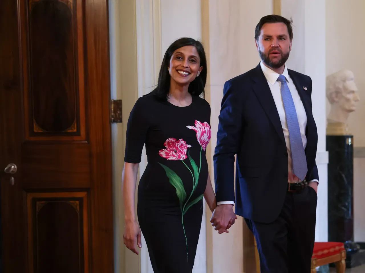 More people are juggling work and kids. Many are finding they can't give 100% to both 5 Second lady Usha Vance and Vice President Vance arrive for a military mothers celebration at the White House on May 6. She is pregnant with their fourth child.