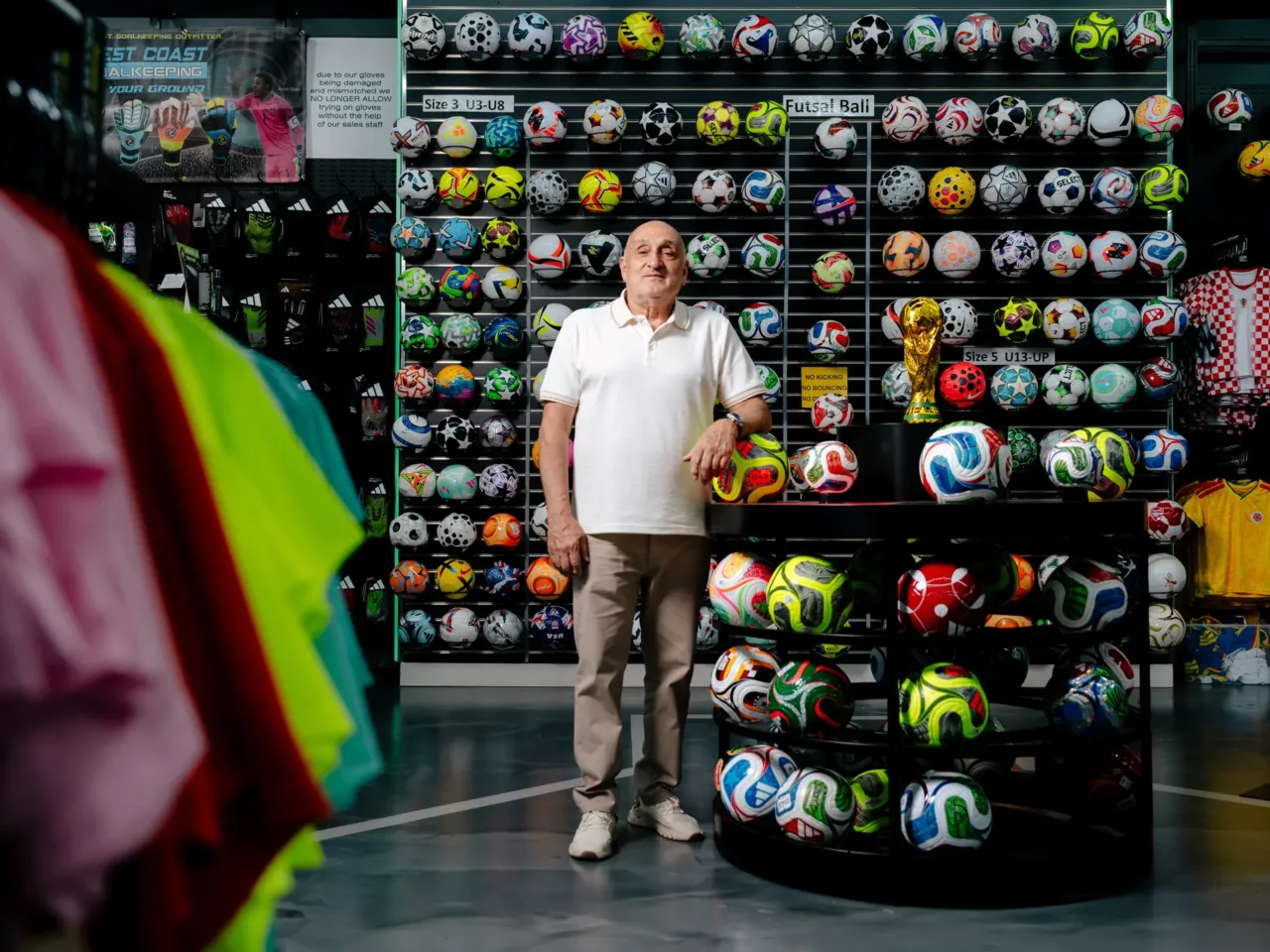 Waad Sana was inspired to open Soccer World in 1986 after seeing the Iraqi national team play in that year's World Cup. 40 years later, Iraq is back in the tournament and Sana is getting around 100 calls each day from fans looking for Iraq national team jerseys.